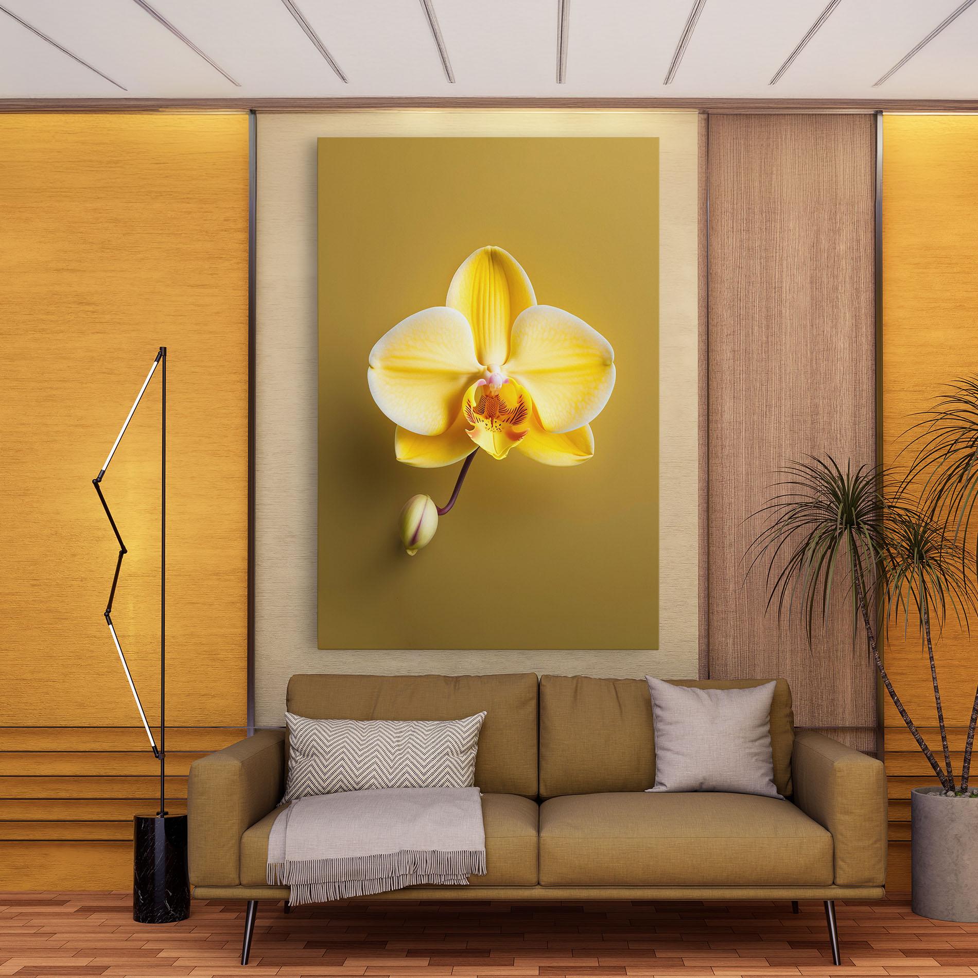 Картина на платно Pastel Yellow Orchid mockup 9