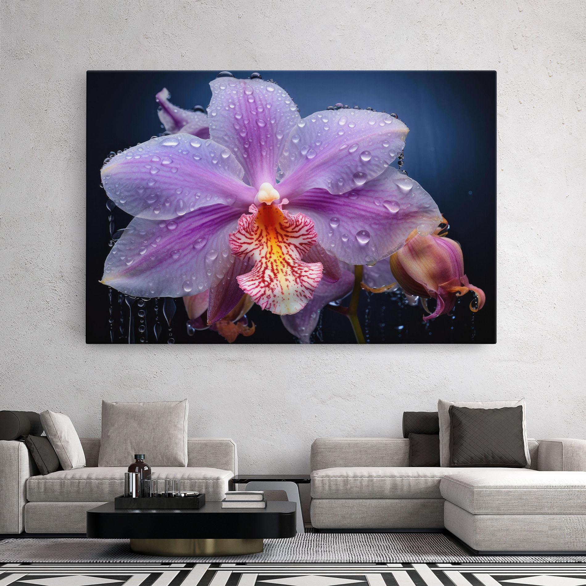 Картина на платно Orchid In Rain mockup 2
