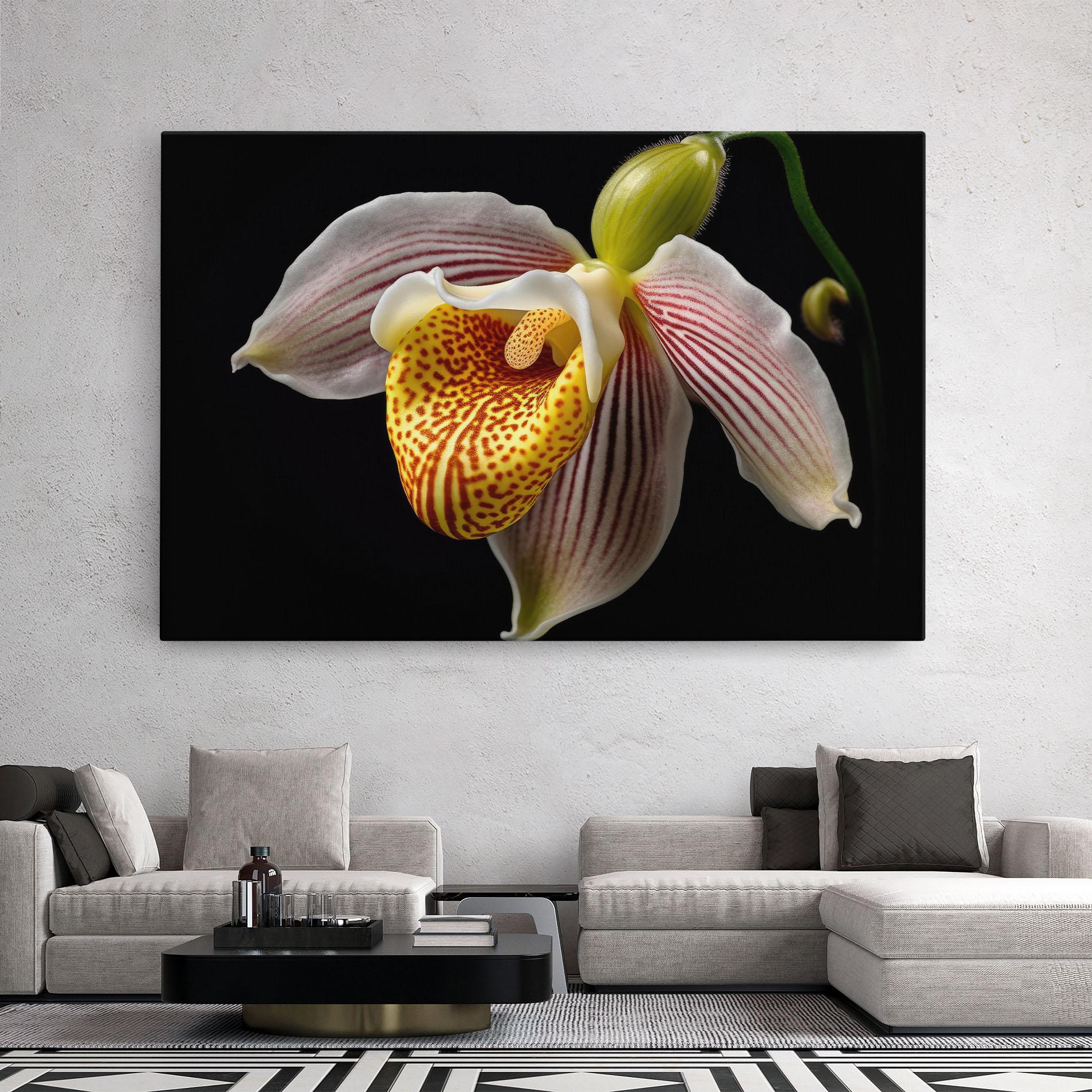 Картина на платно Orchid On Black mockup 2