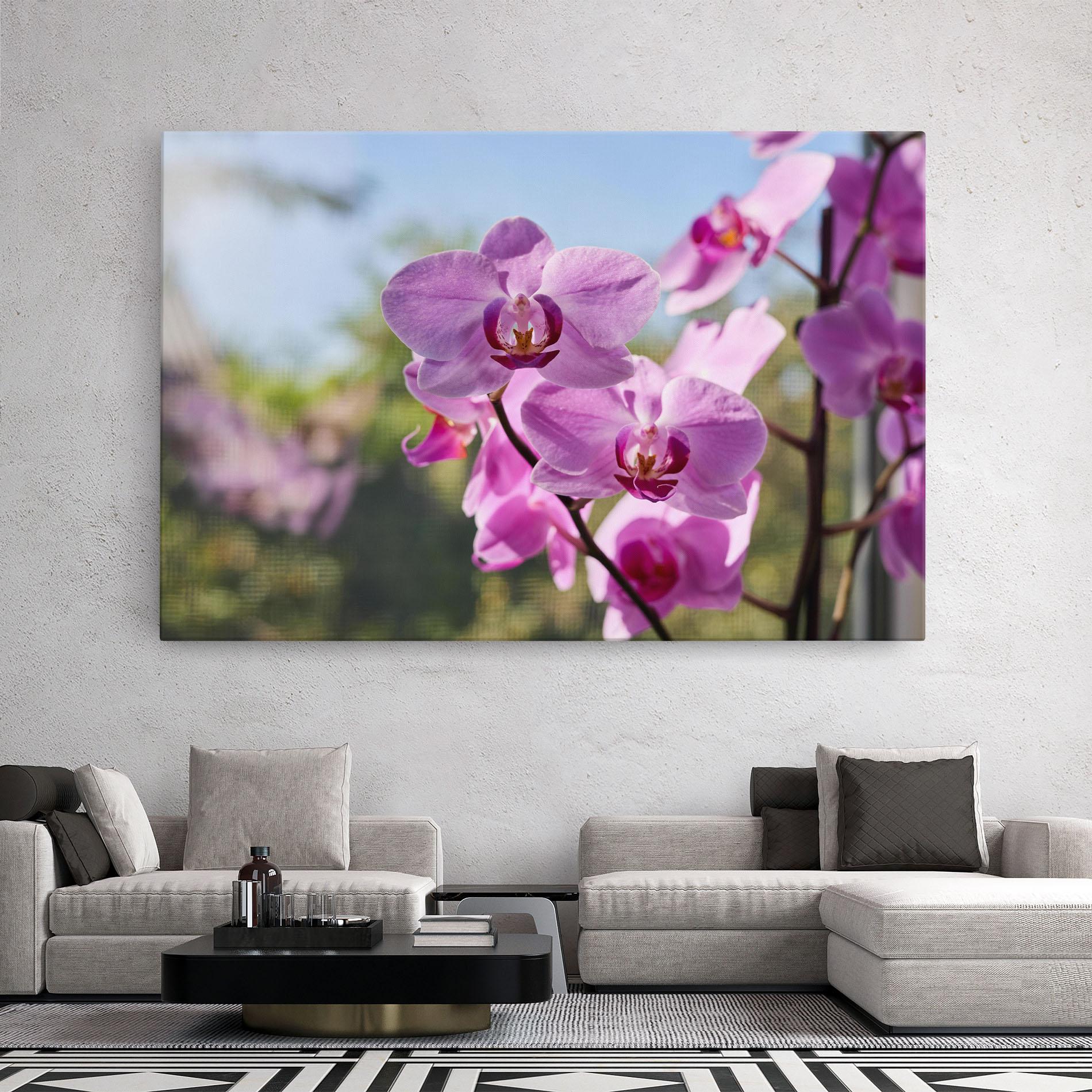 Картина на платно Orchids In The Garden mockup 2