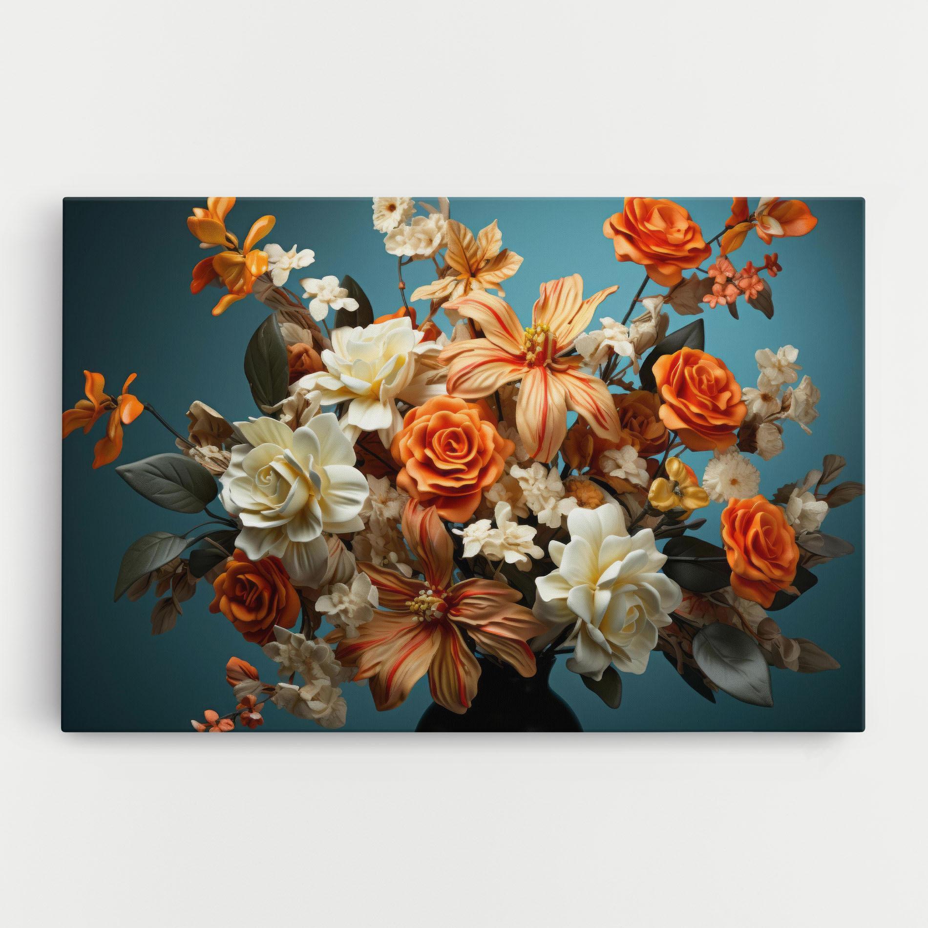 Картина на платно Orange Cream Rose mockup 0