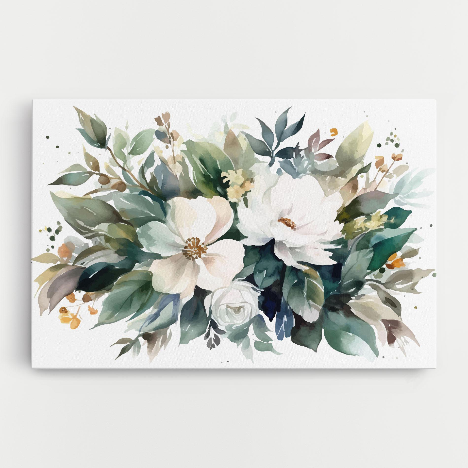 Картина на платно White Rose Paint mockup 0