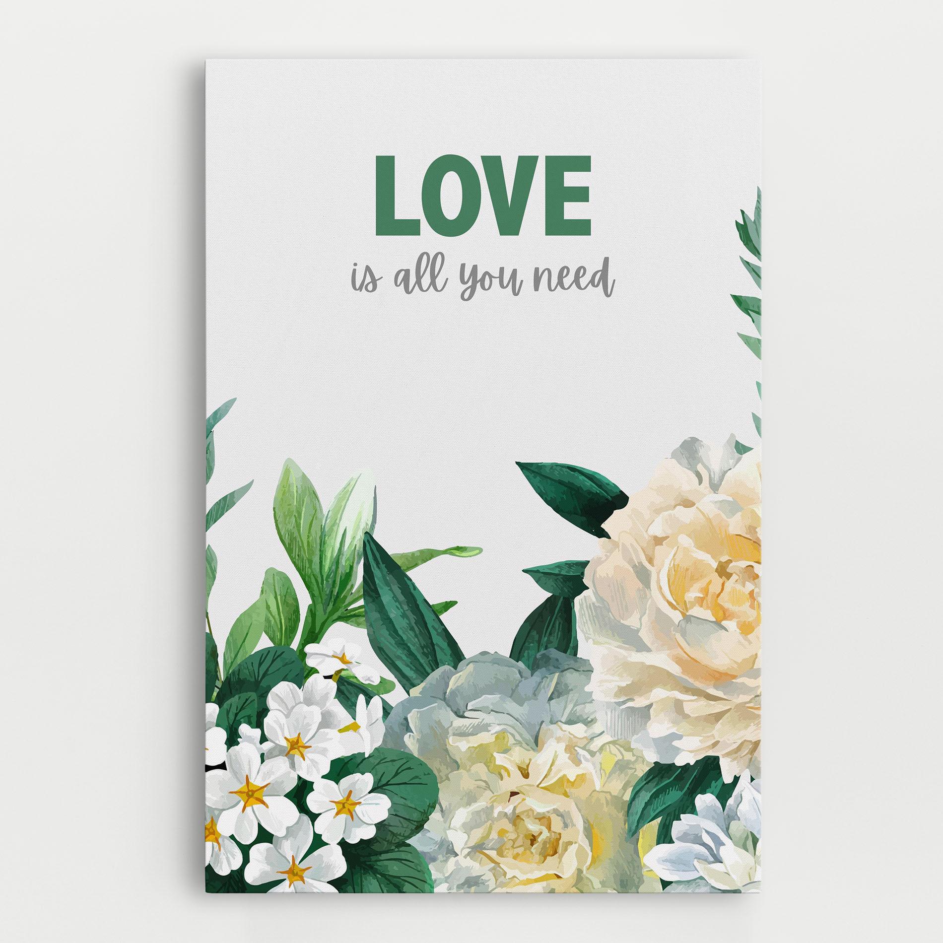 Картина на платно Green Rose Love mockup 0