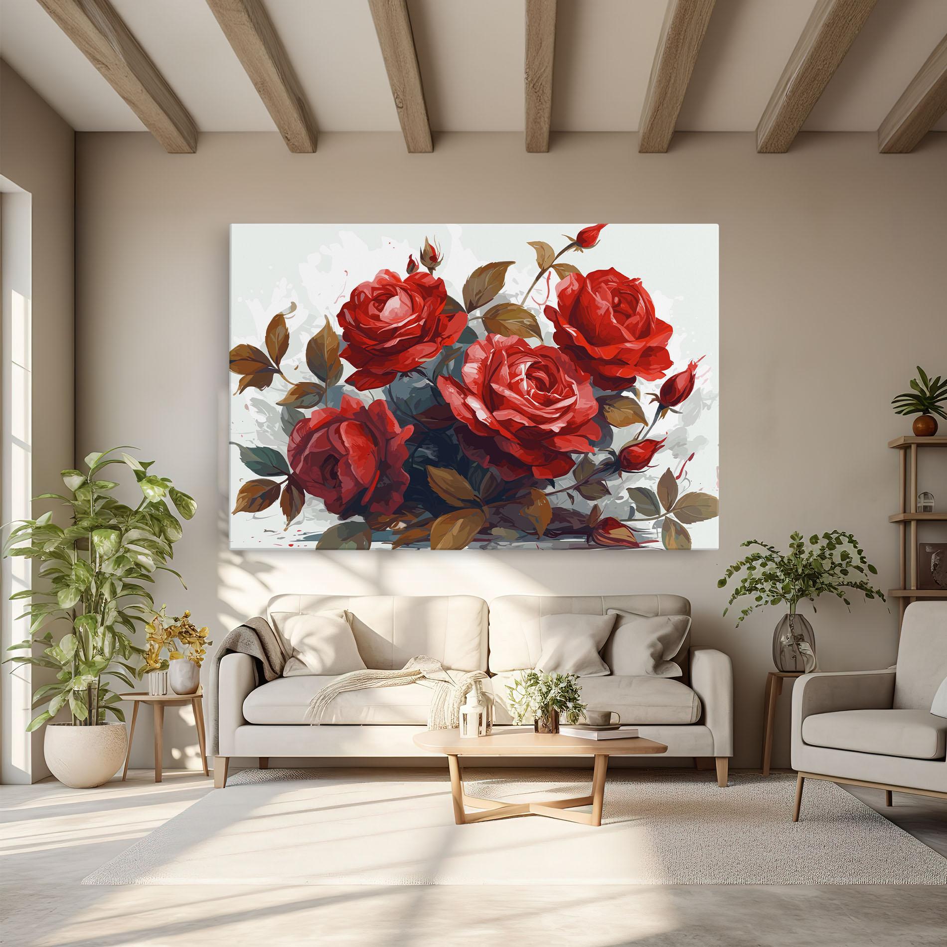 Картина на платно Beautiful Red Roses mockup 6