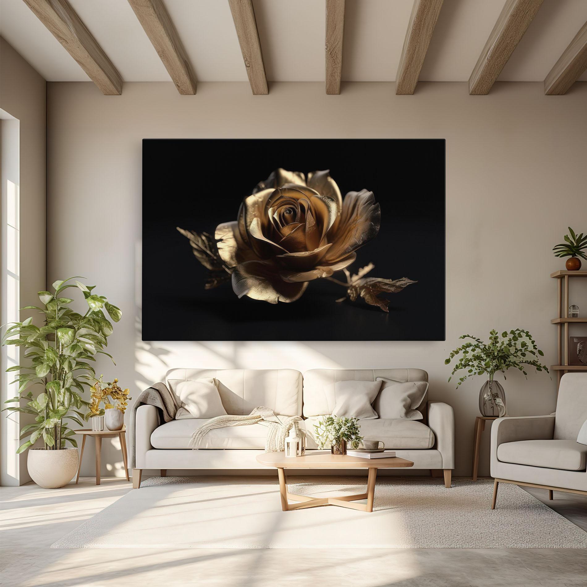 Картина на платно Gold Rose mockup 6