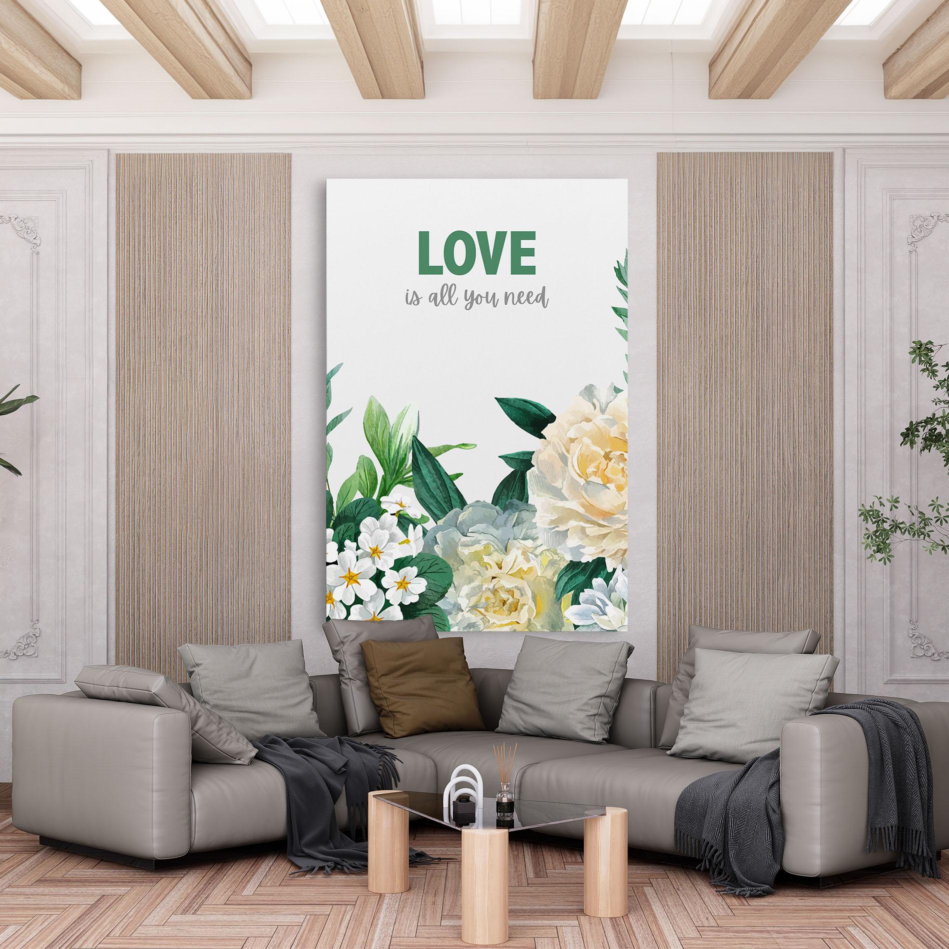 Картина на платно Green Rose Love mockup 6