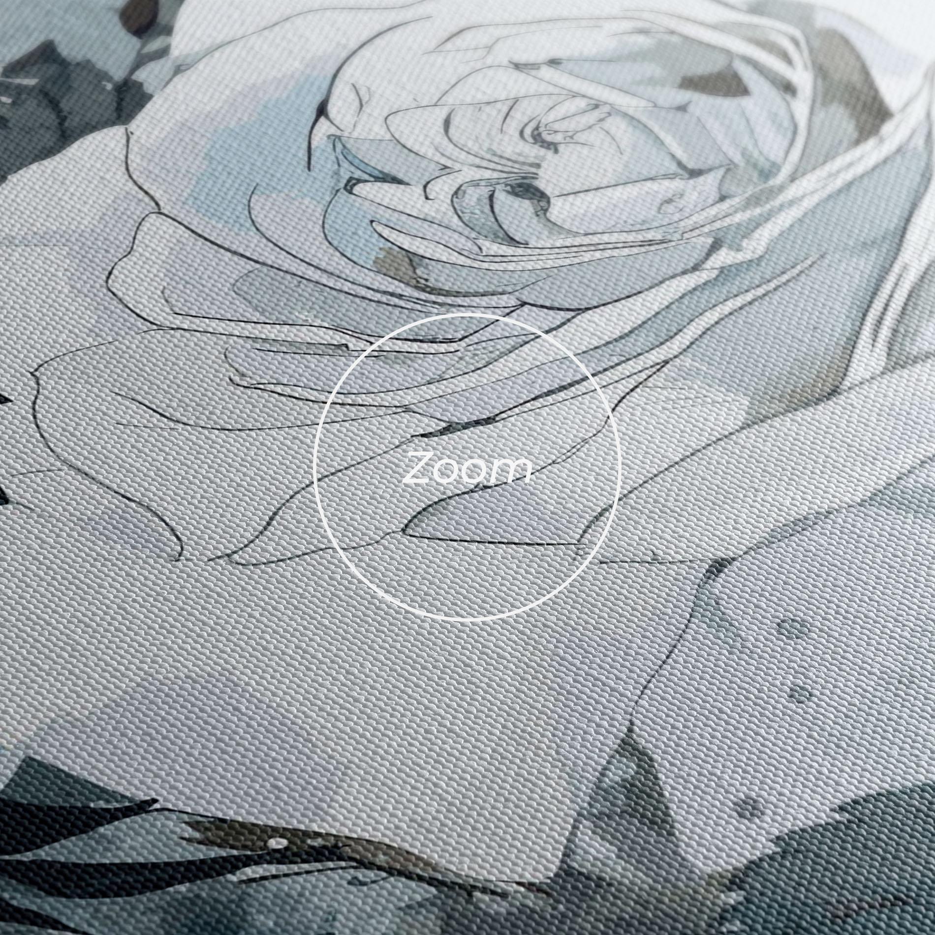Картина на платно Blue White Rose mockup 3