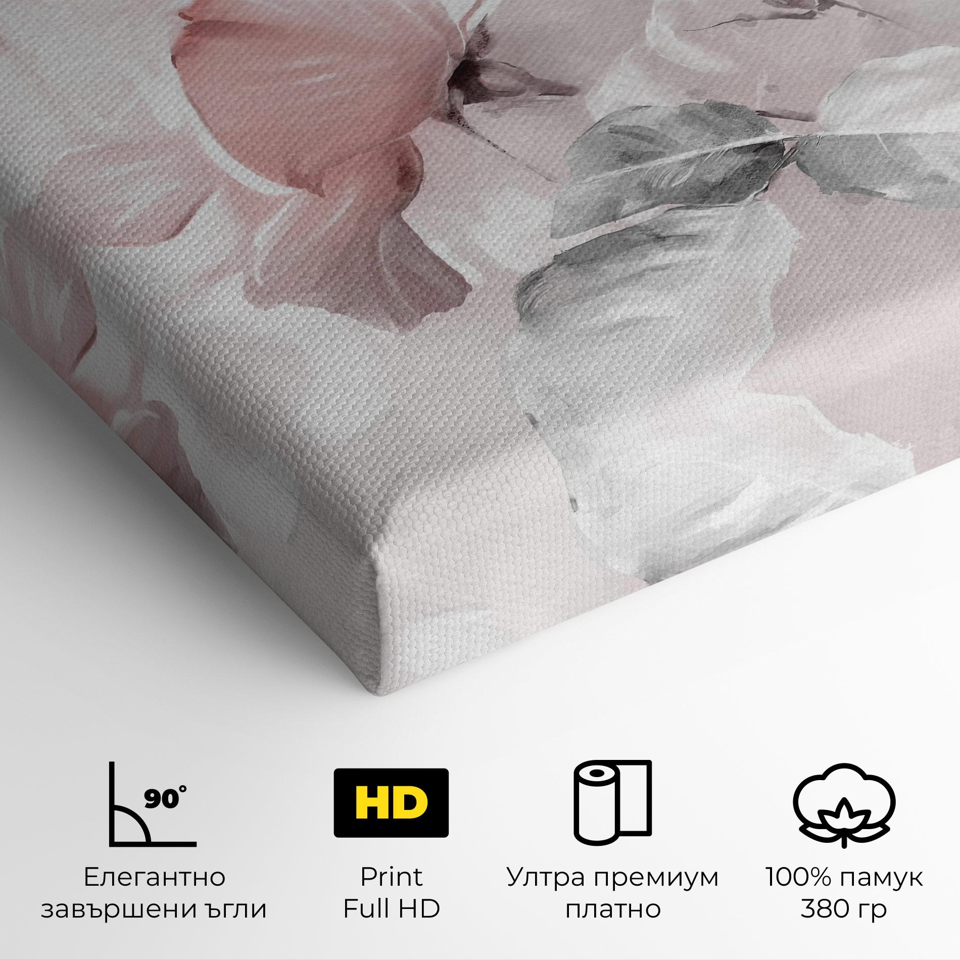 Картина на платно Abstract Pink Flowers mockup 4