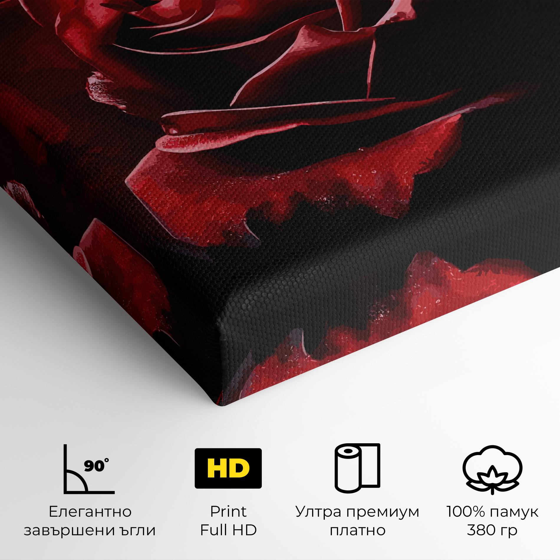 Картина на платно Big Red Rose mockup 4