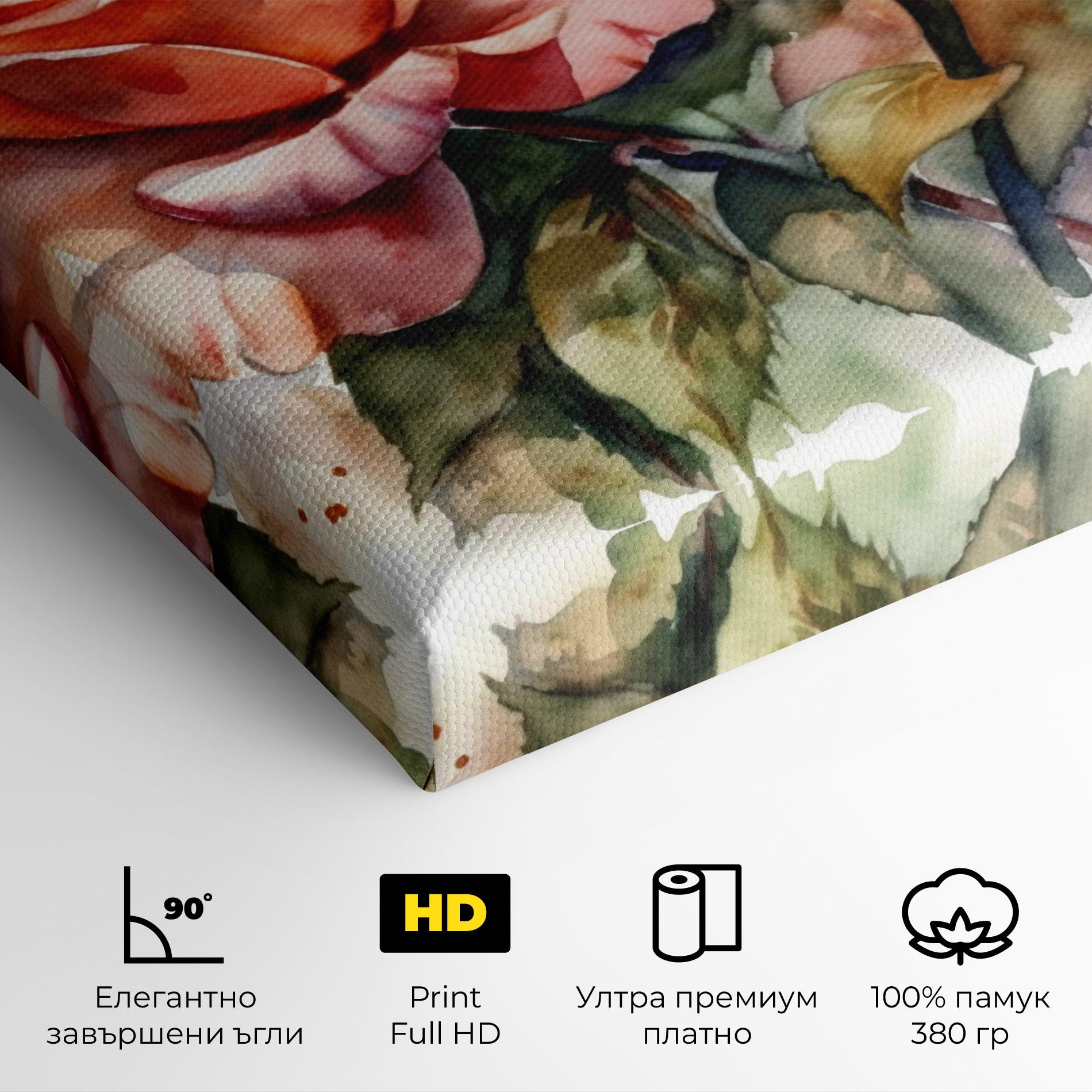 Картина на платно Big Rose Painted mockup 4
