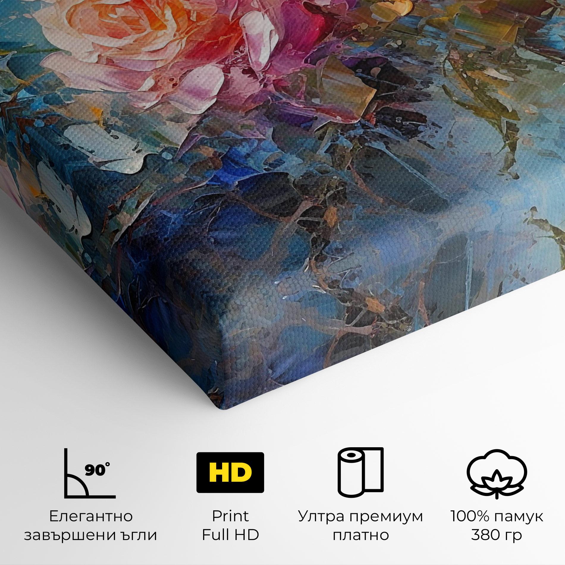 Картина на платно Light Orange Rose Painting mockup 4