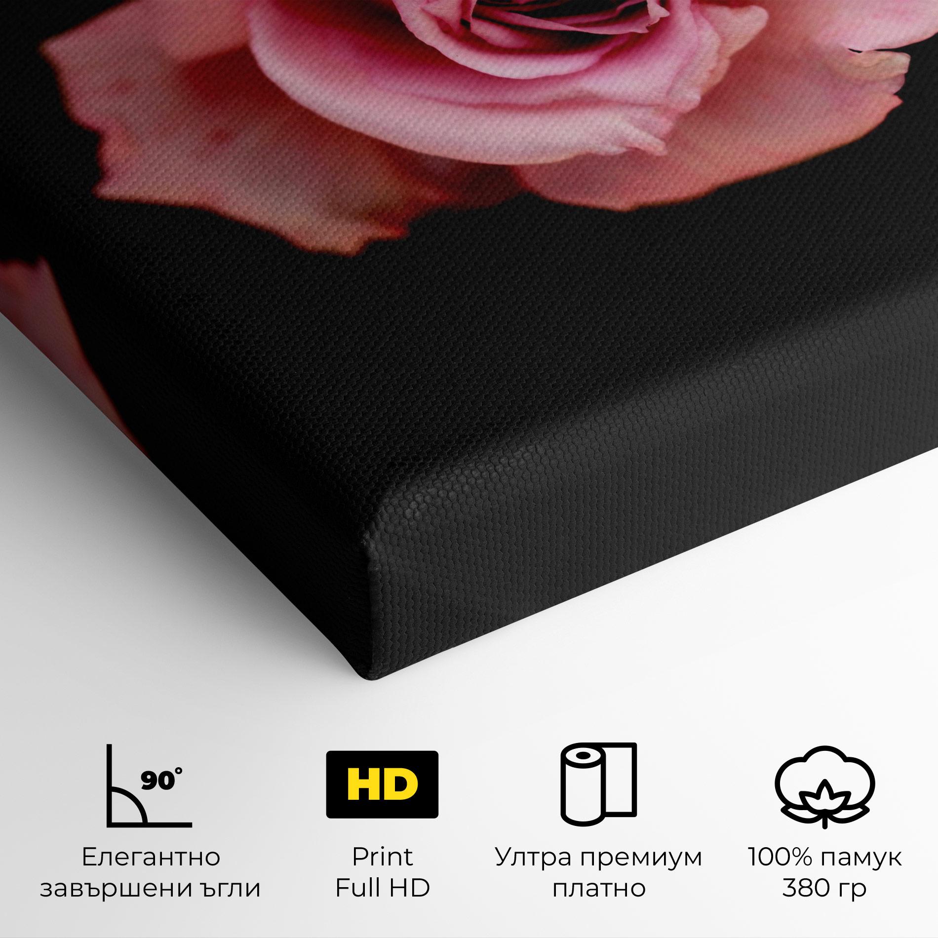 Картина на платно Opened Pink Rose mockup 4