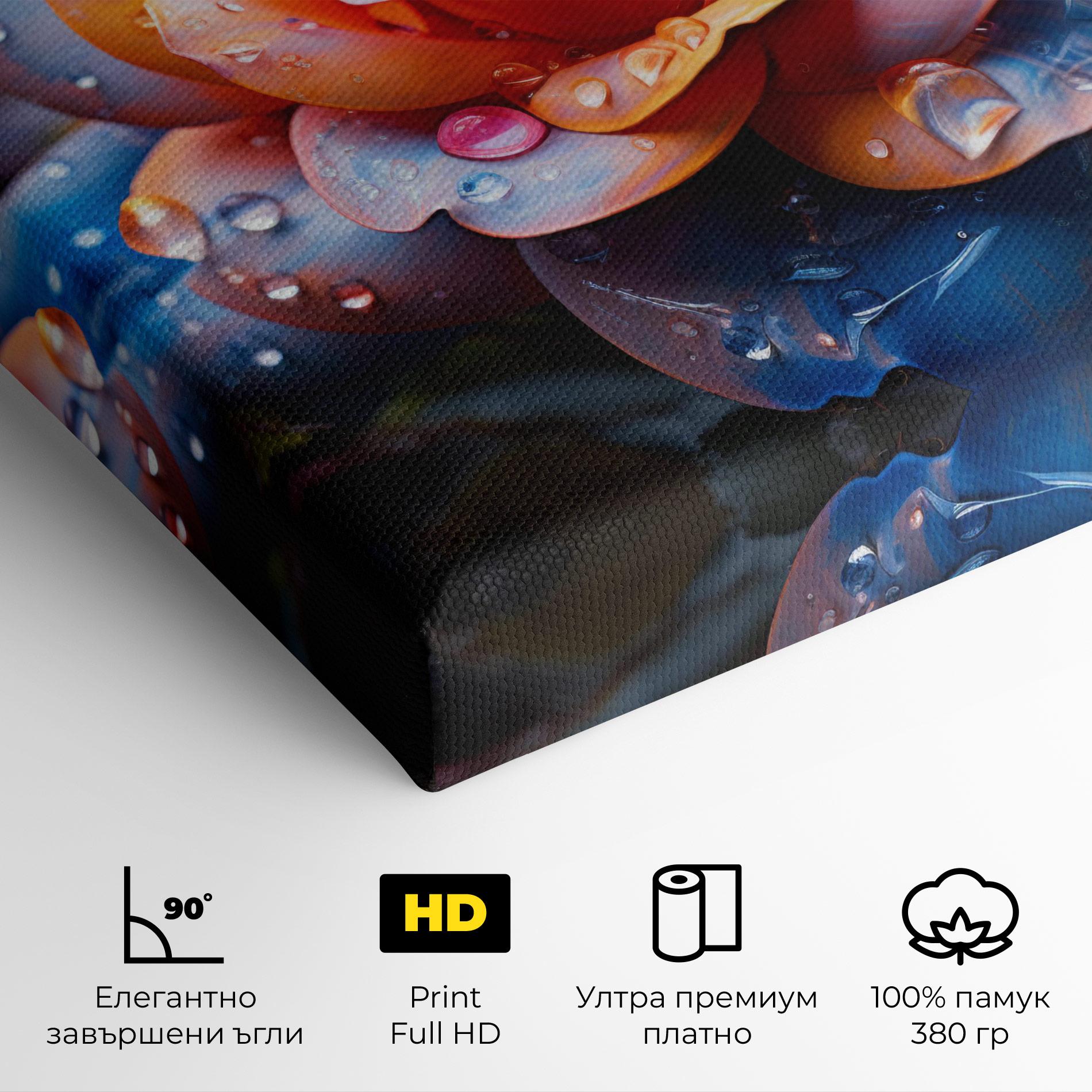 Картина на платно Orange Blue Rose mockup 4