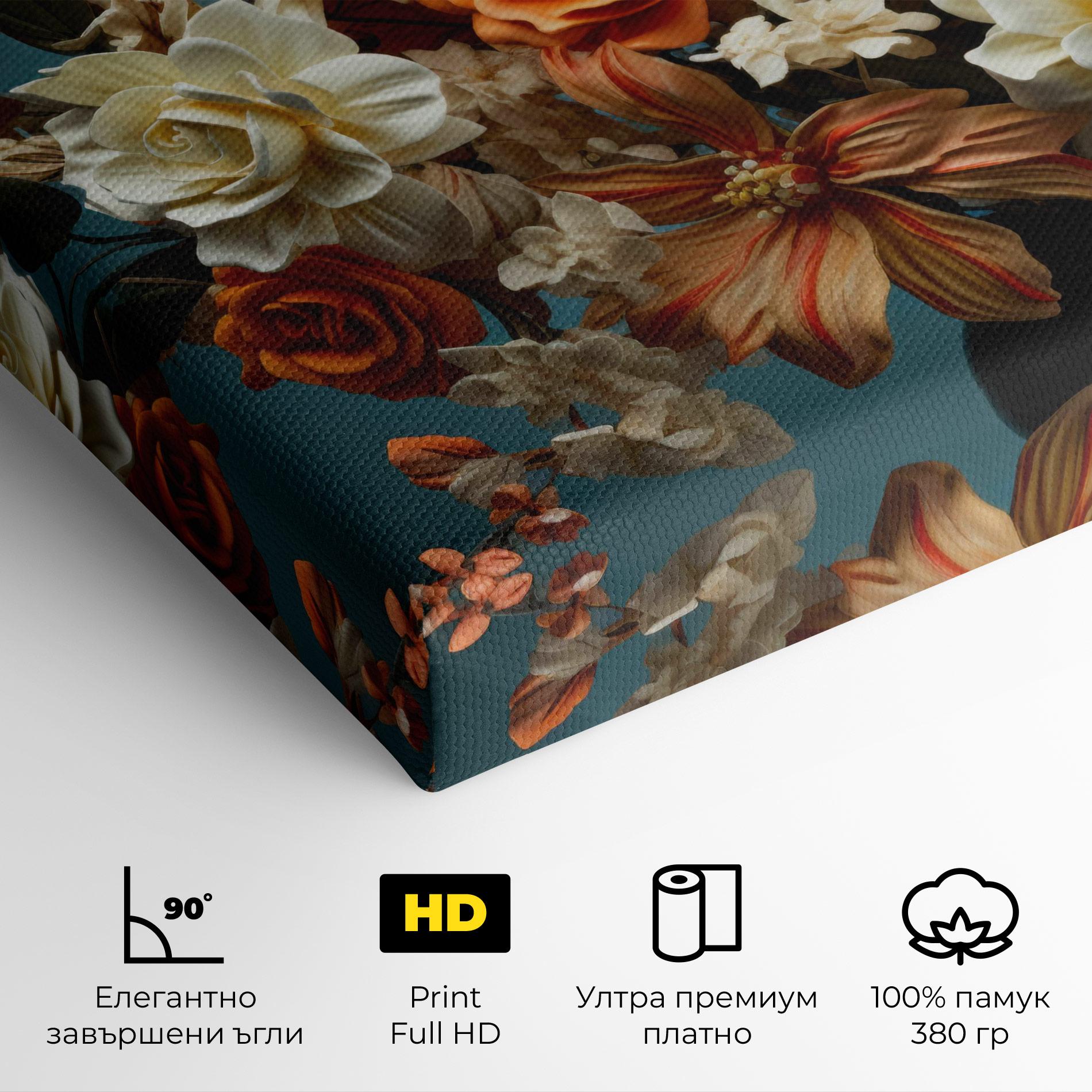 Картина на платно Orange Cream Rose mockup 4