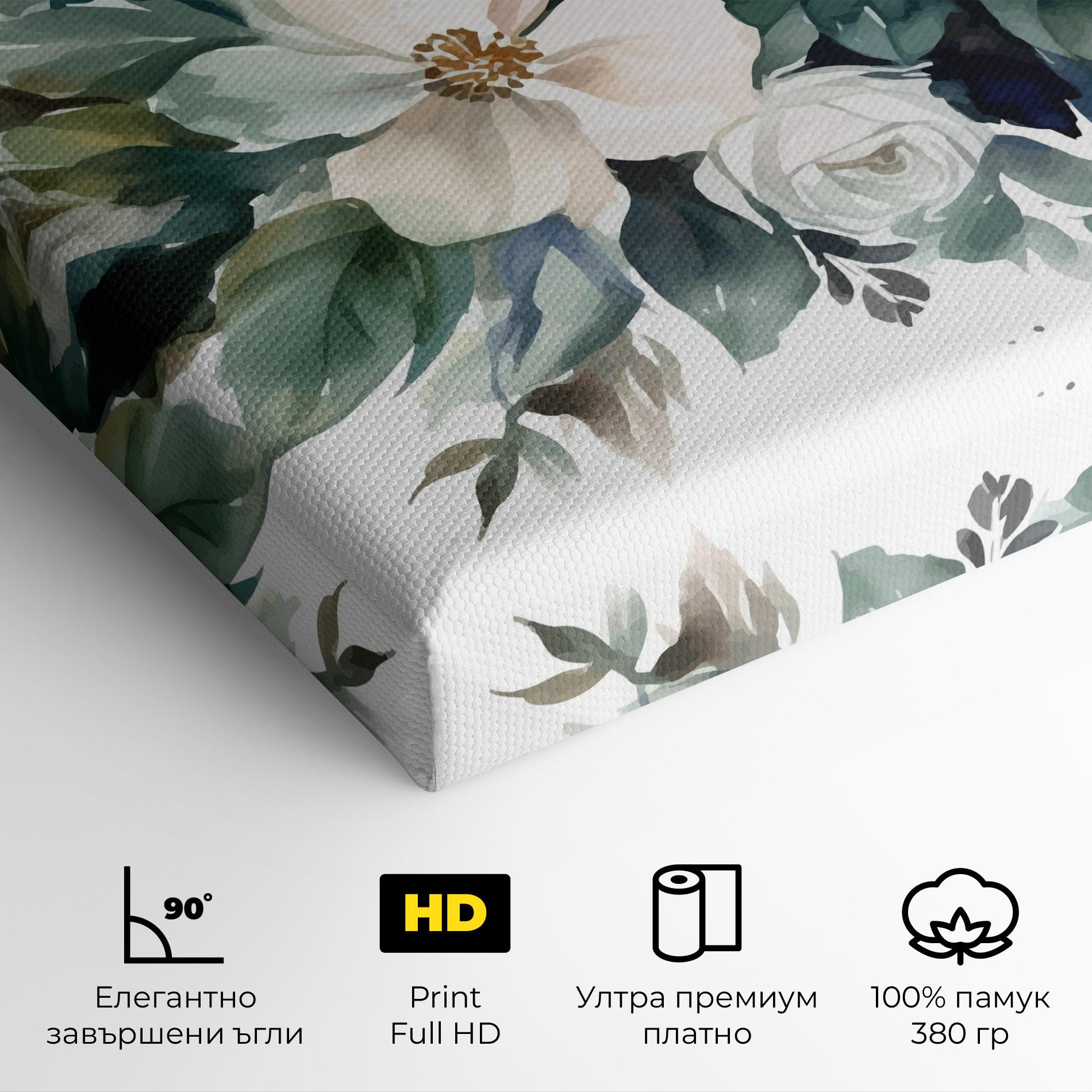 Картина на платно White Rose Paint mockup 4