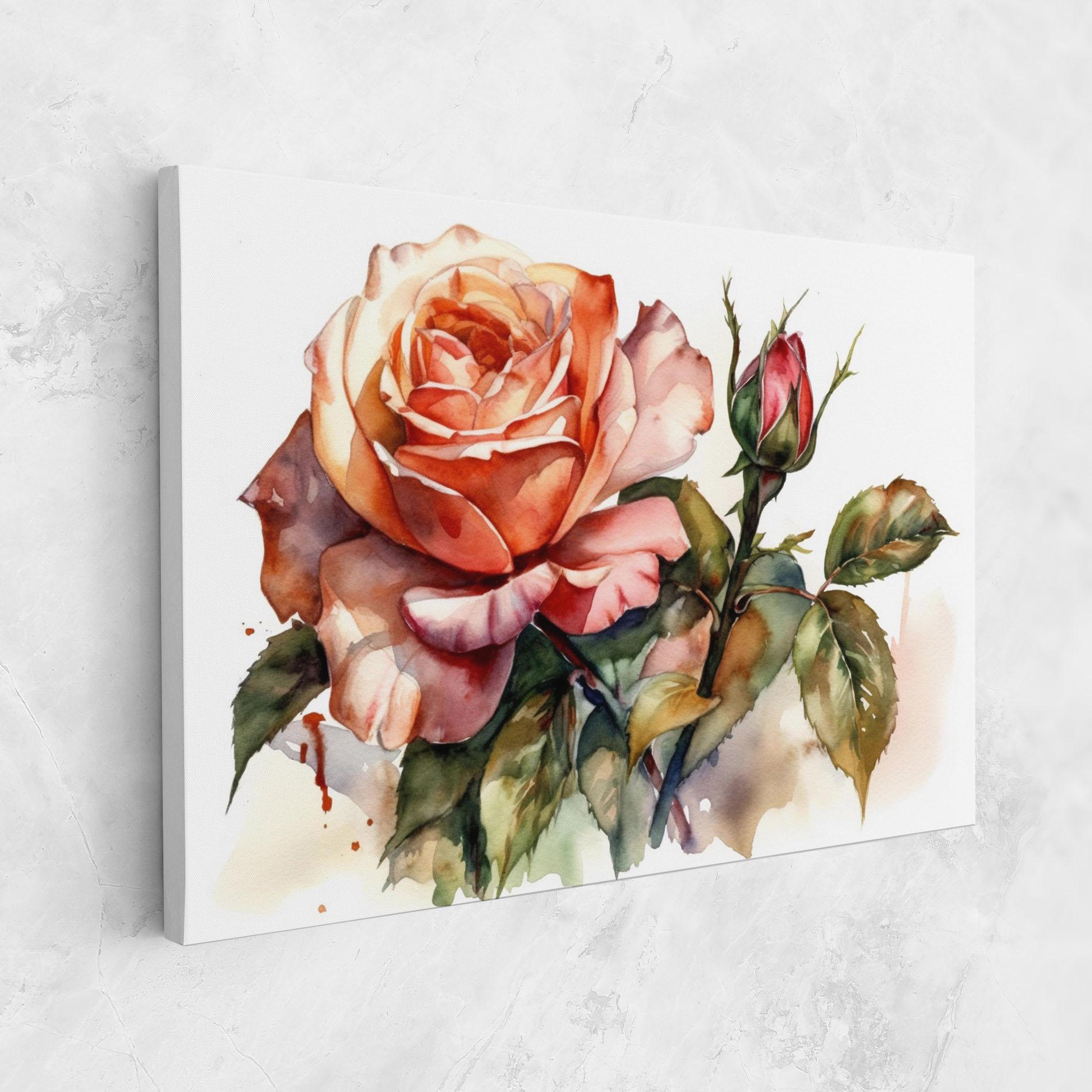 Картина на платно Big Rose Painted mockup 1