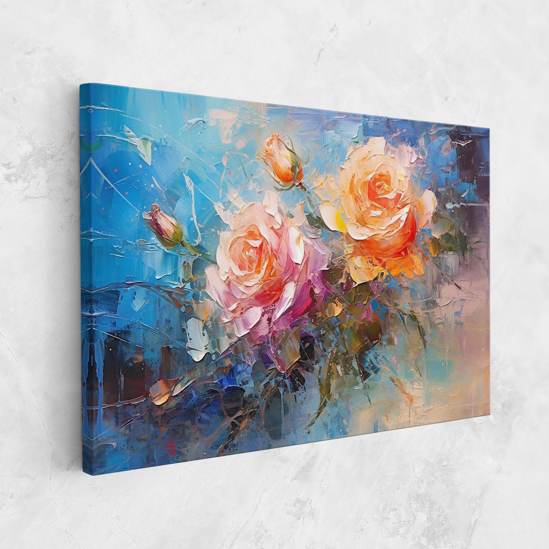 Картина на платно Light Orange Rose Painting mockup 1