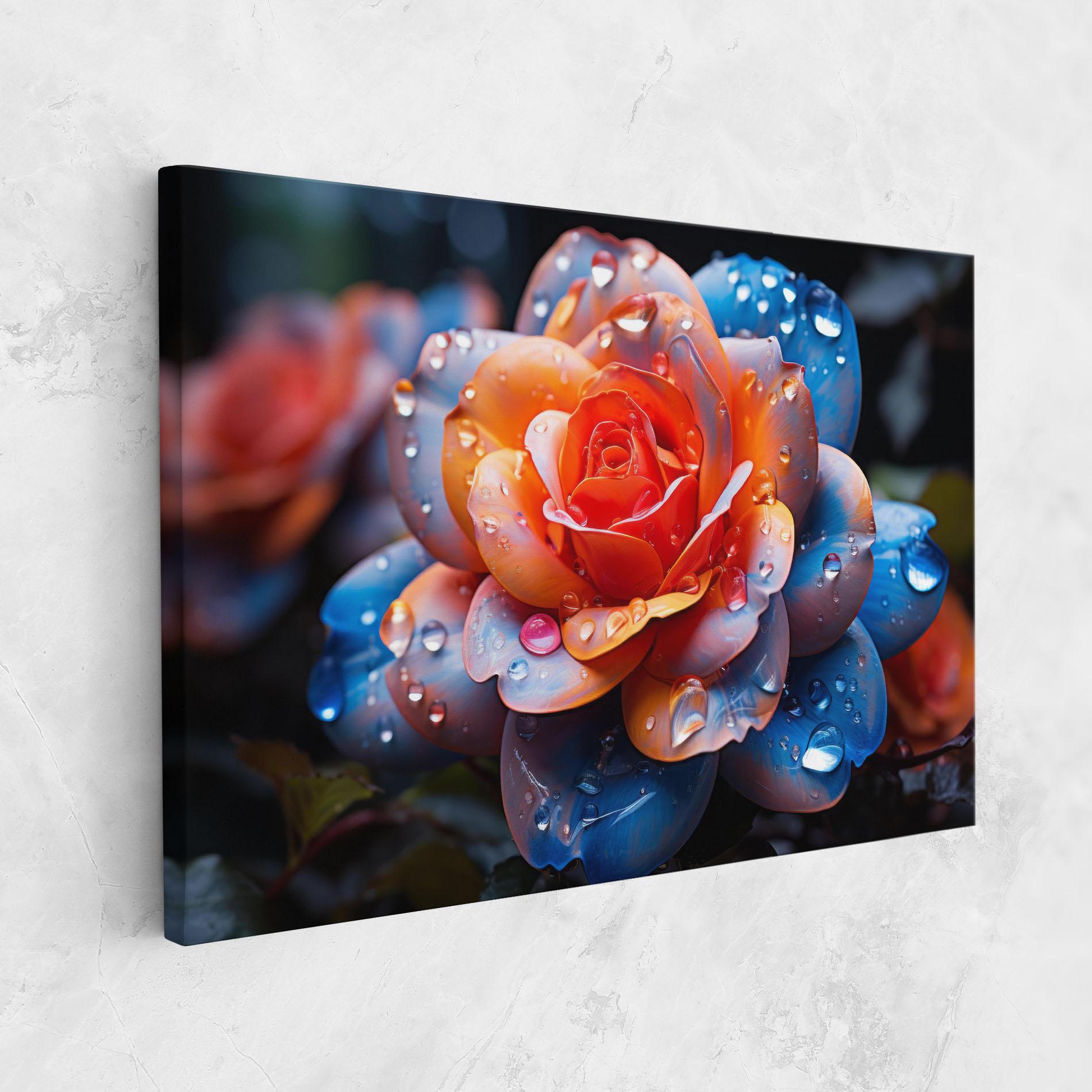 Картина на платно Orange Blue Rose mockup 1