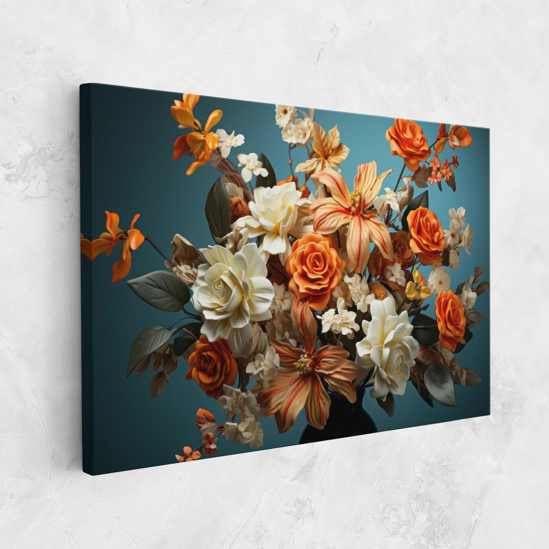 Картина на платно Orange Cream Rose mockup 1