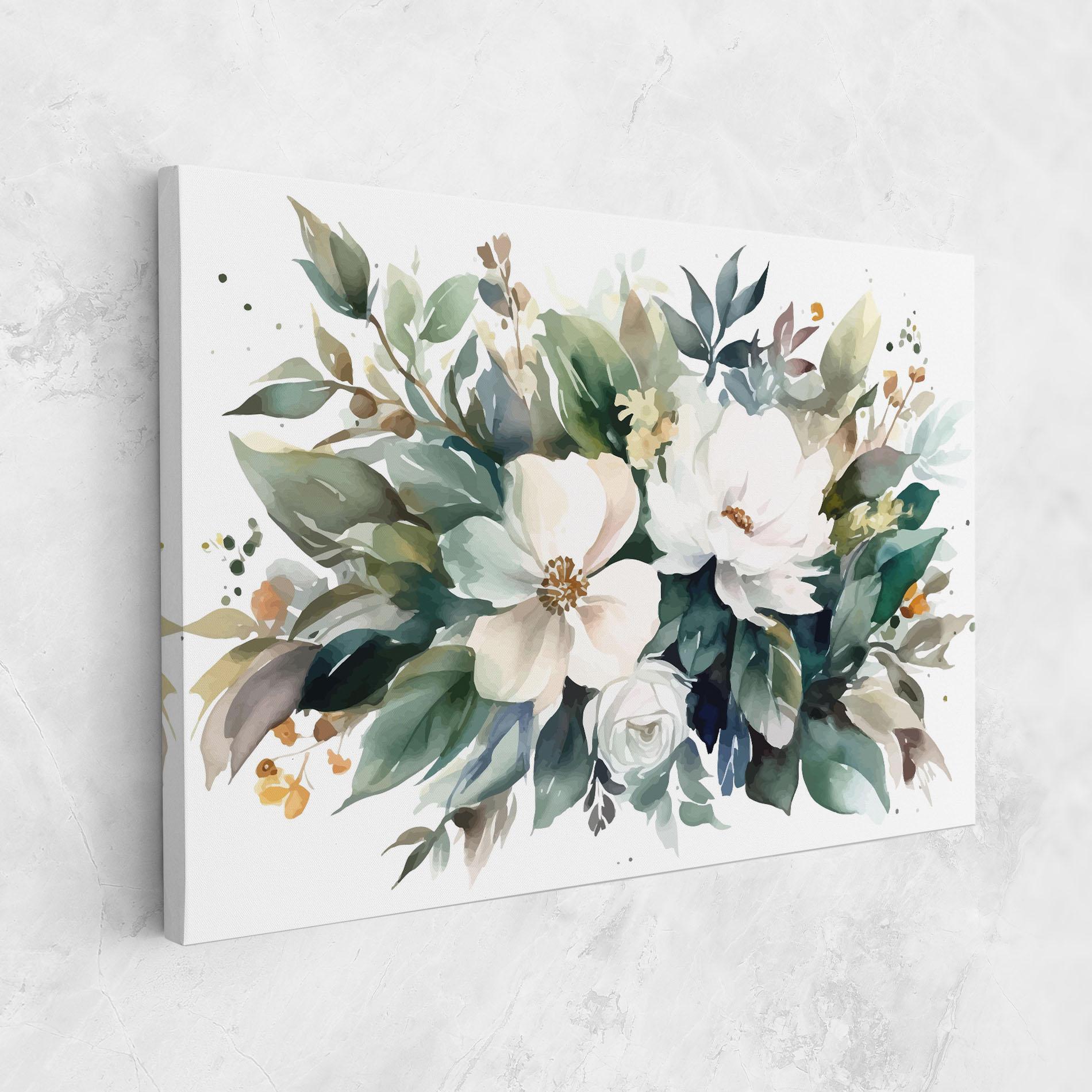 Картина на платно White Rose Paint mockup 1