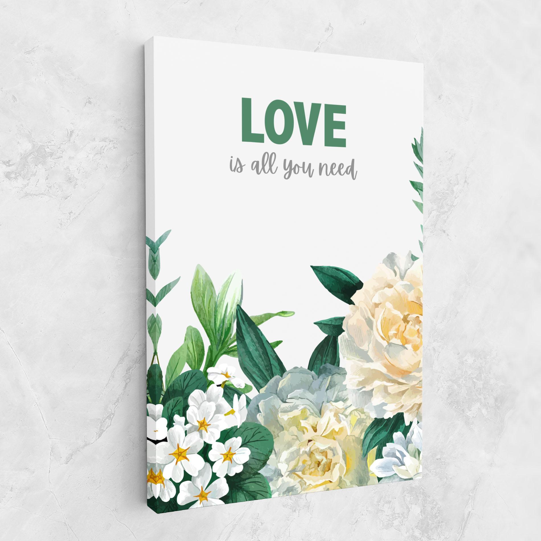 Картина на платно Green Rose Love mockup 1