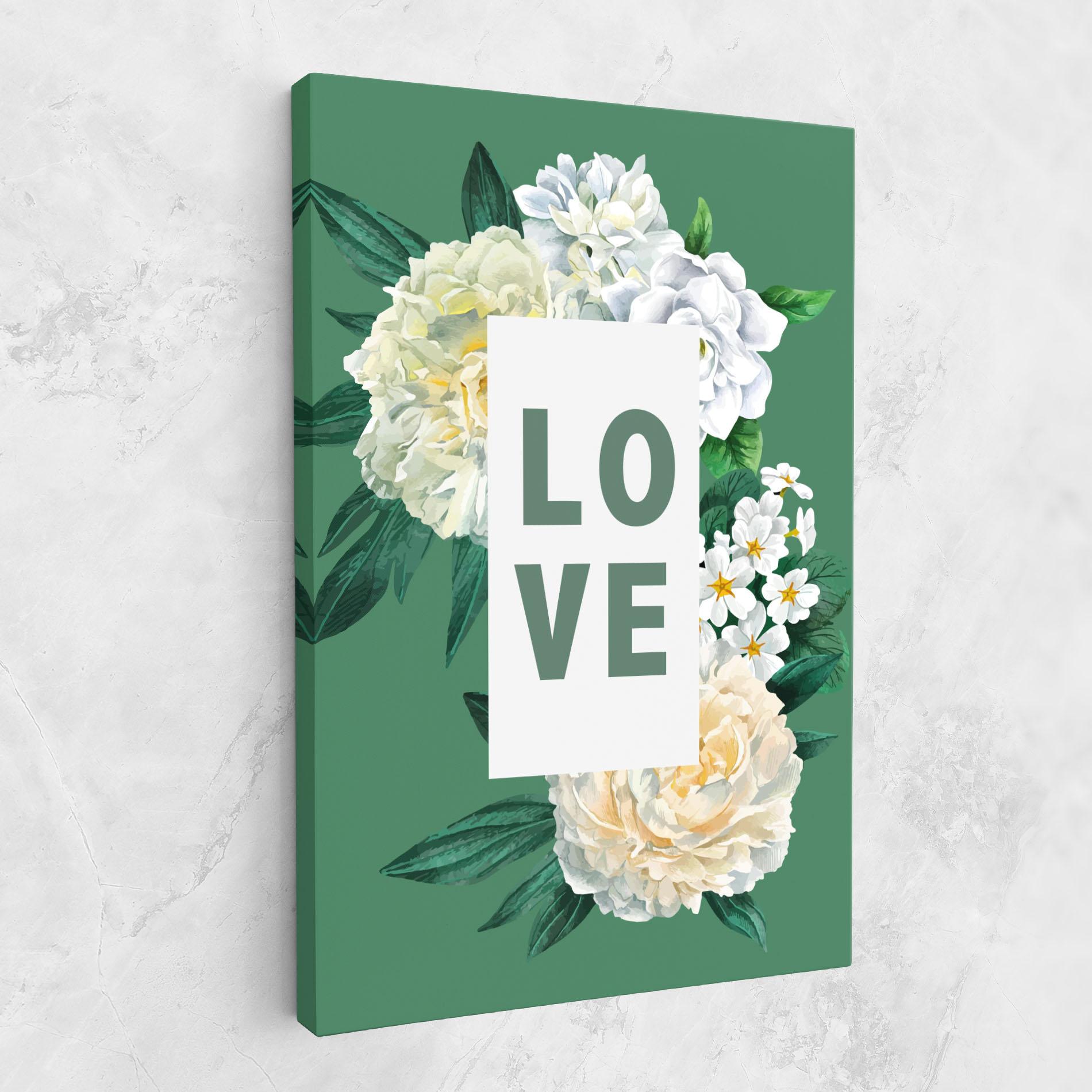 Картина на платно Love Green Rose mockup 1