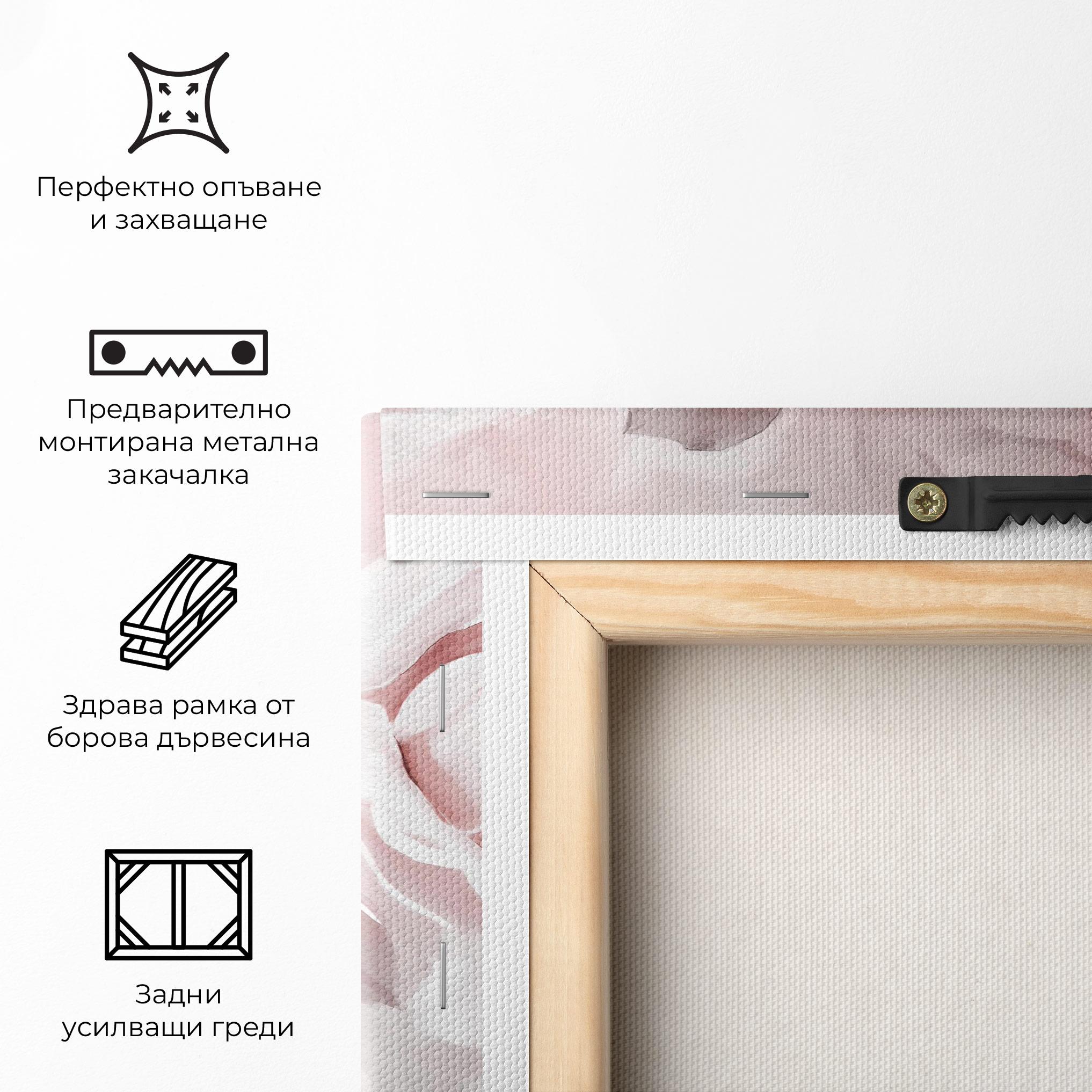 Картина на платно Abstract Pink Flowers mockup 5