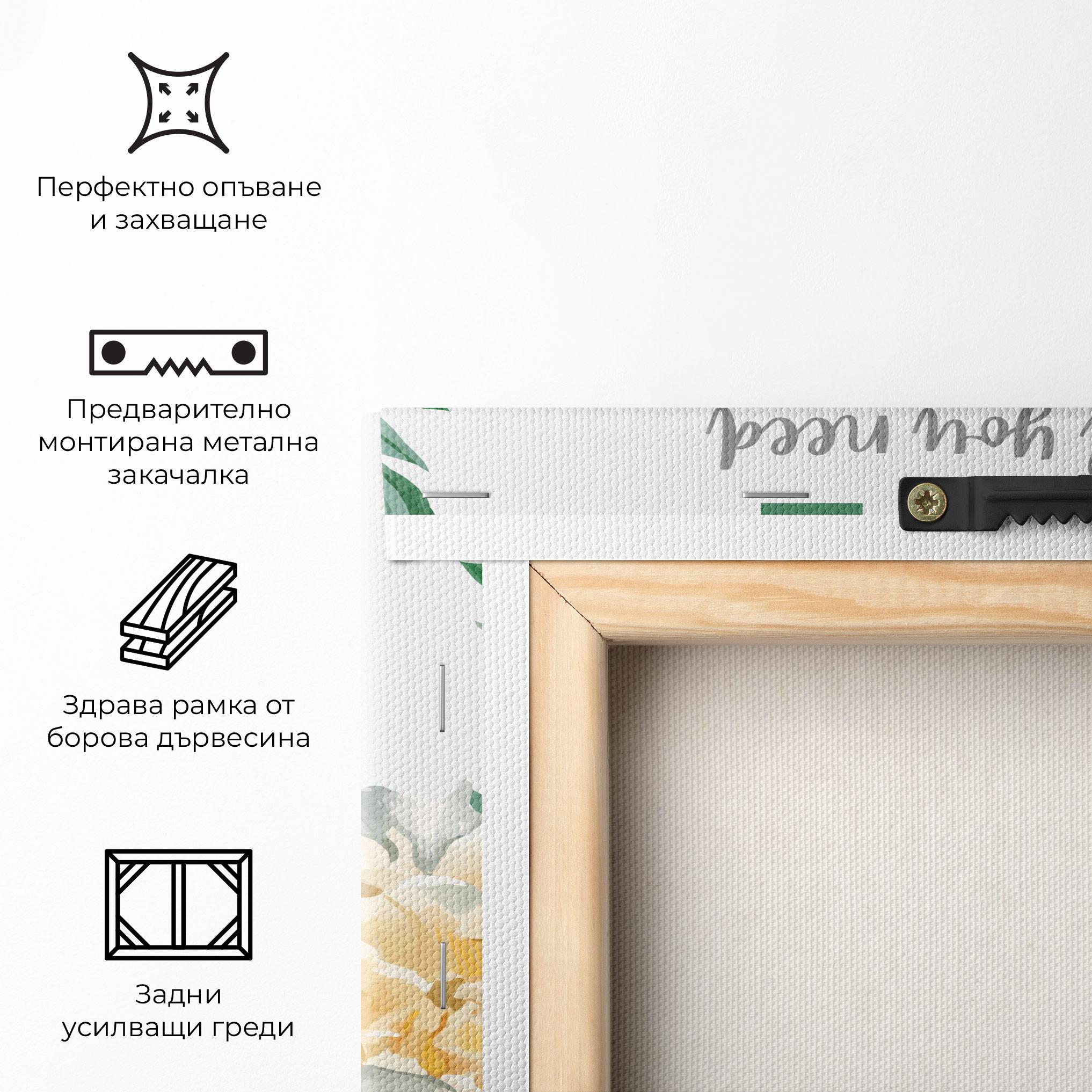 Картина на платно Green Rose Love mockup 5