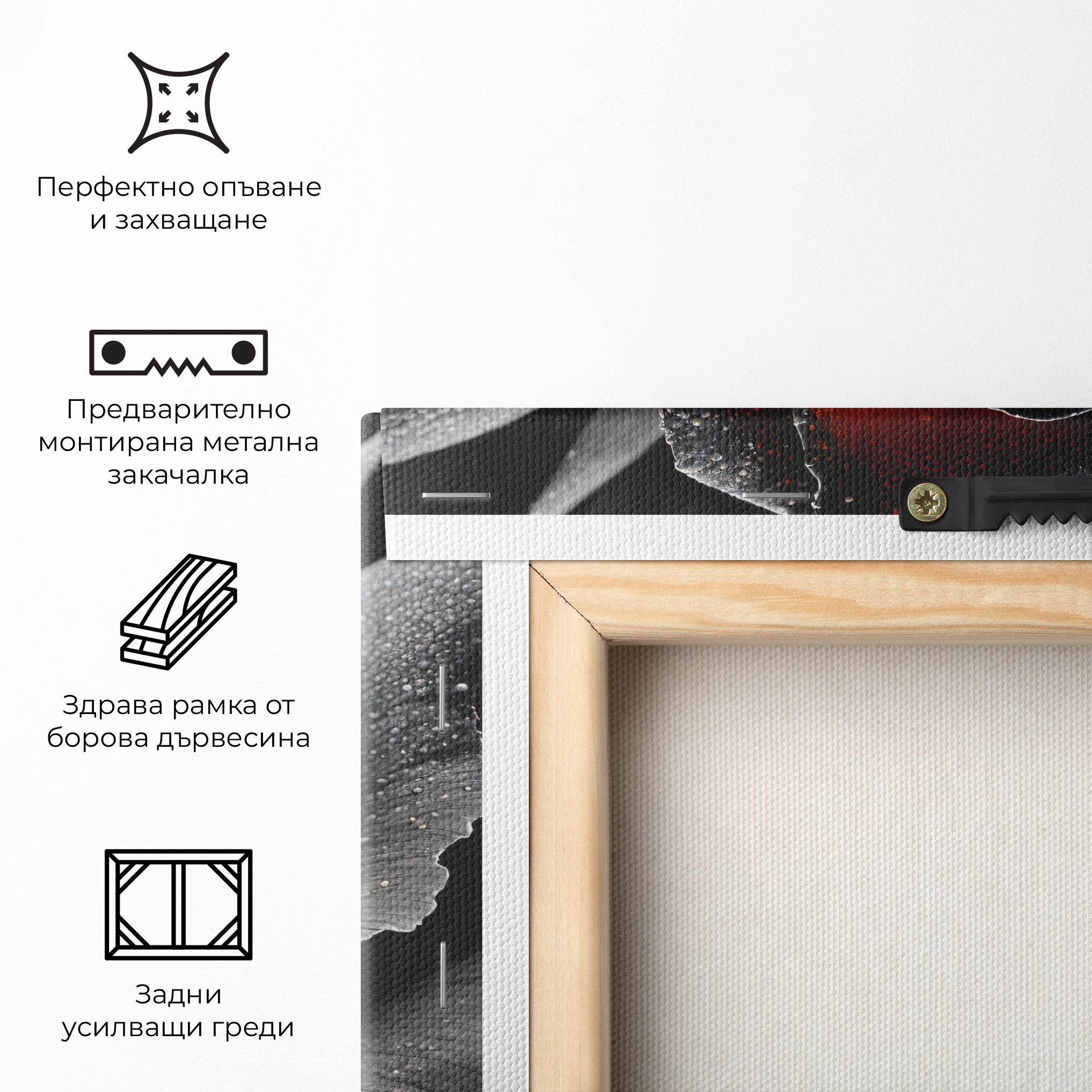 Картина на платно Grey Orange Rose mockup 5