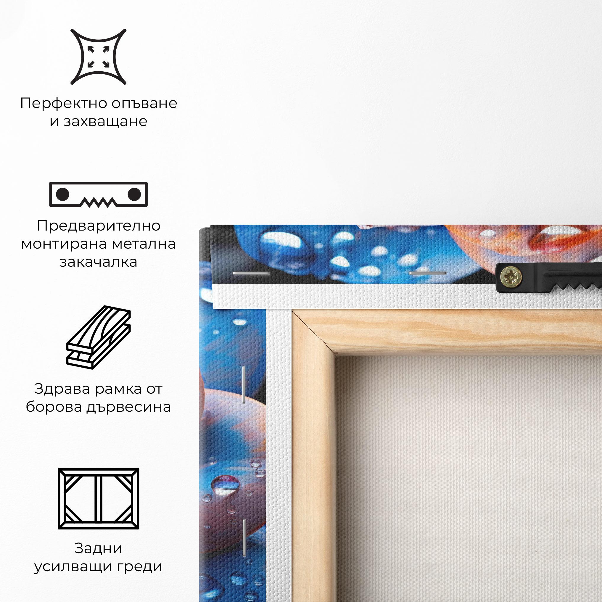 Картина на платно Orange Blue Rose mockup 5