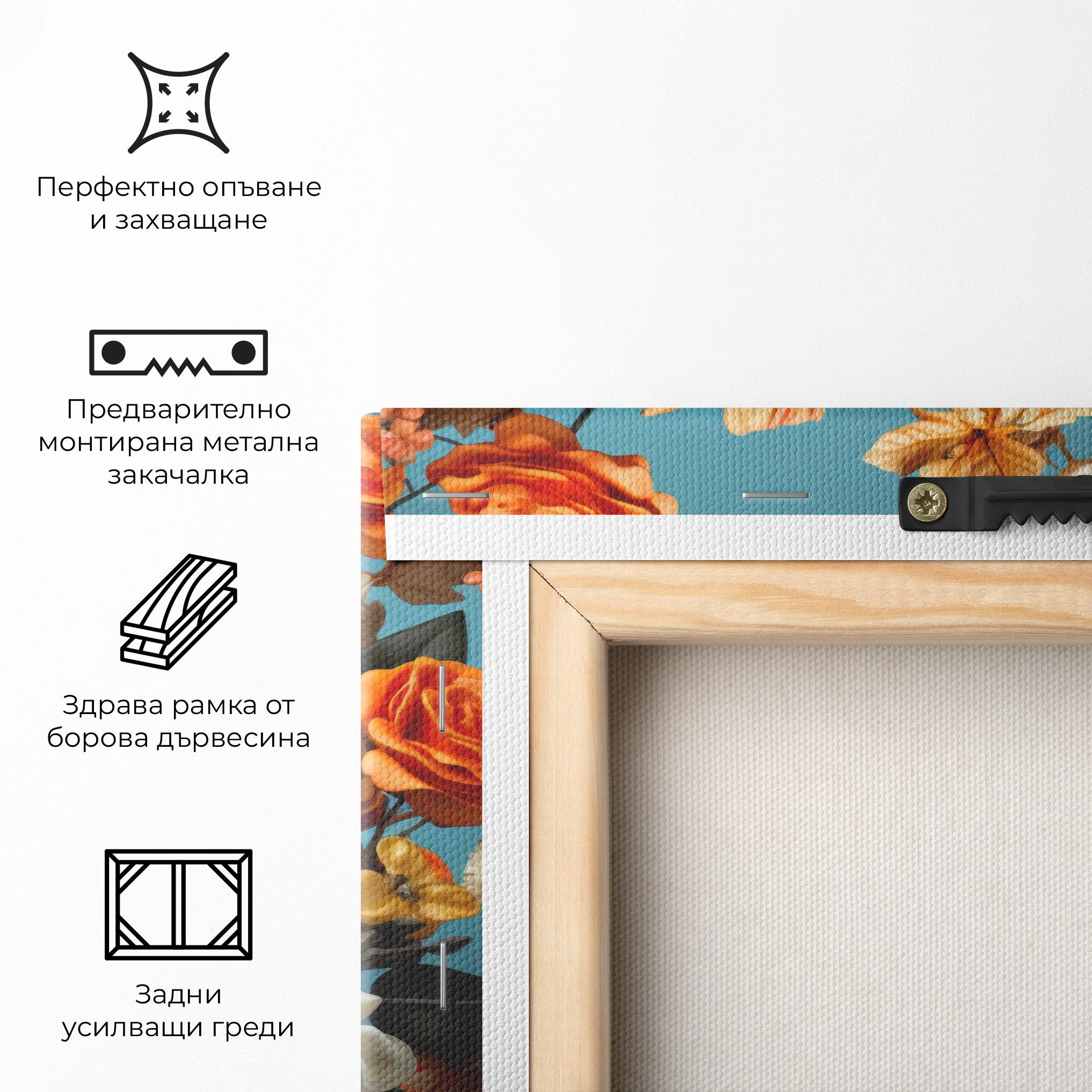 Картина на платно Orange Cream Rose mockup 5