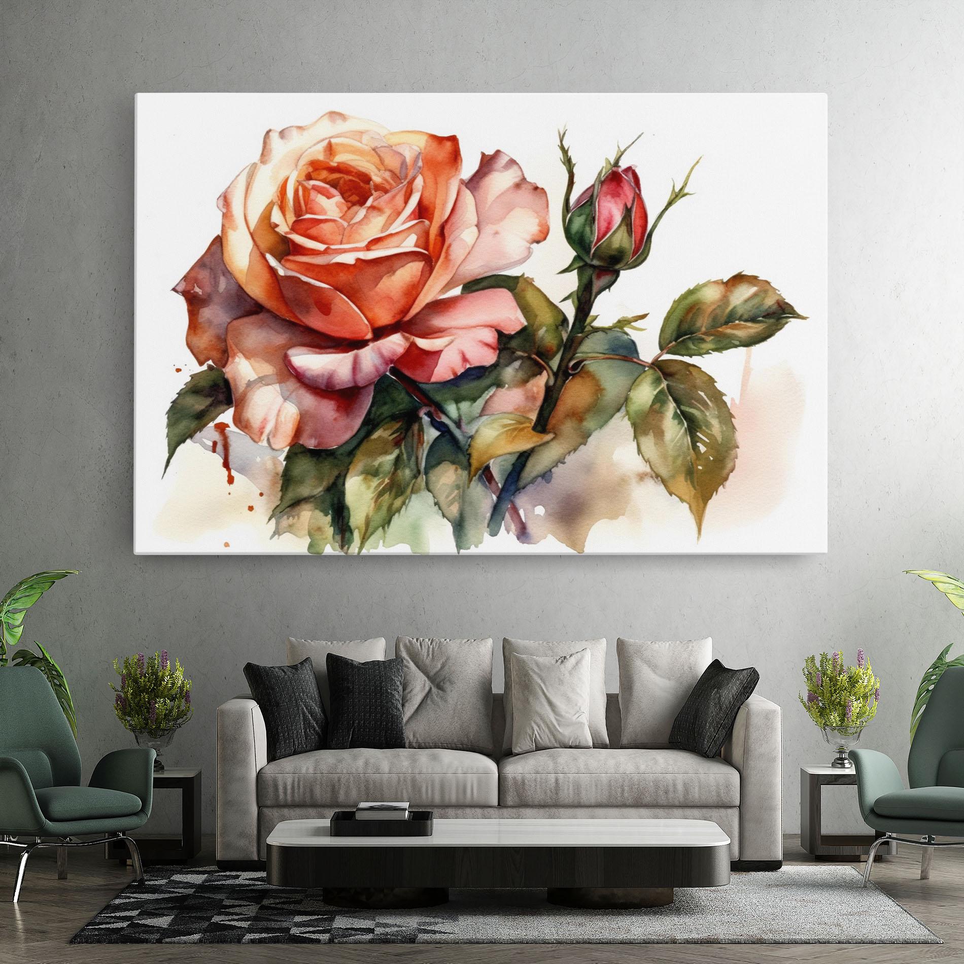 Картина на платно Big Rose Painted mockup 7