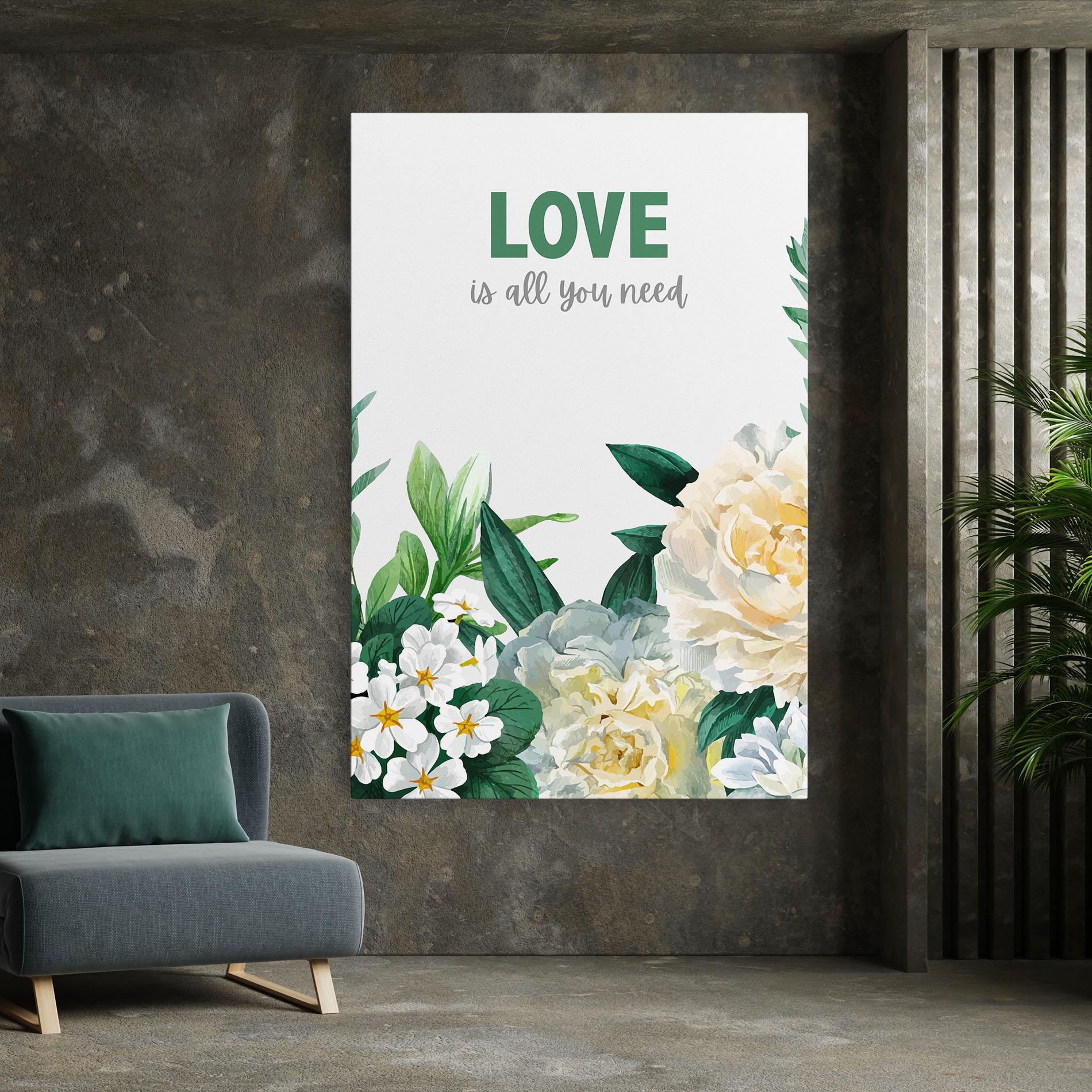 Картина на платно Green Rose Love mockup 7