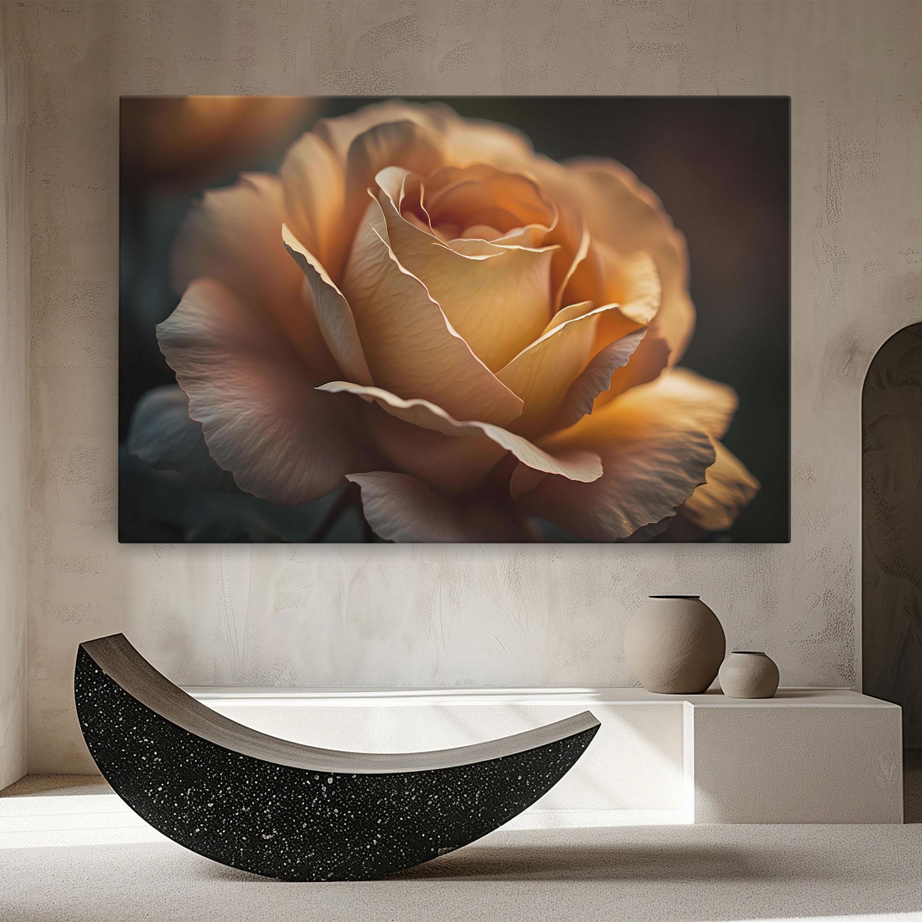 Картина на платно Light Orange Rose Close Up mockup 8