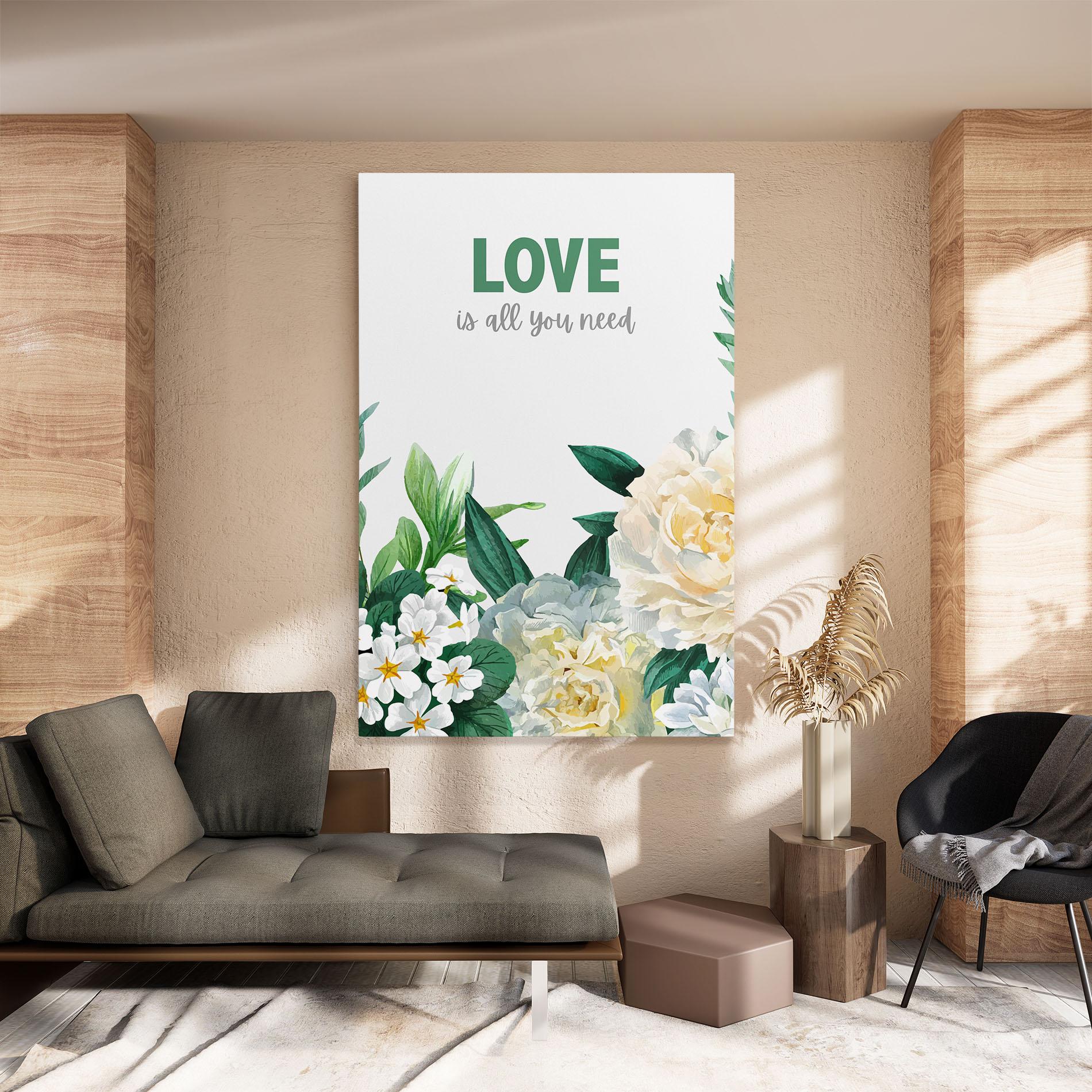 Картина на платно Green Rose Love mockup 8