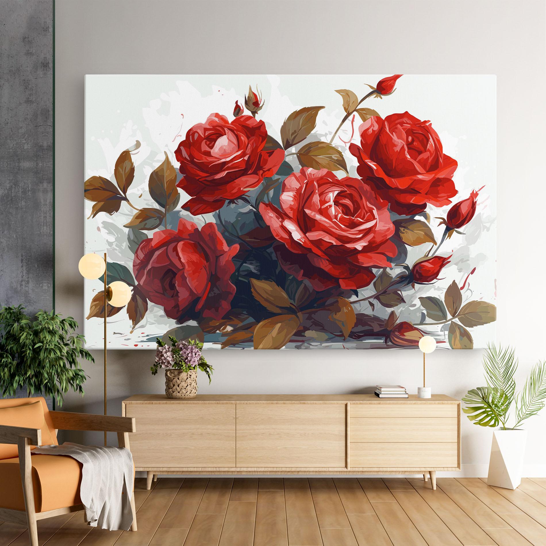 Картина на платно Beautiful Red Roses mockup 9