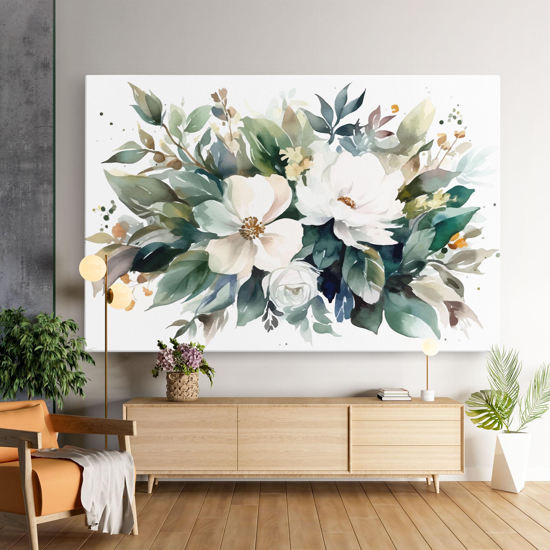 Картина на платно White Rose Paint mockup 9
