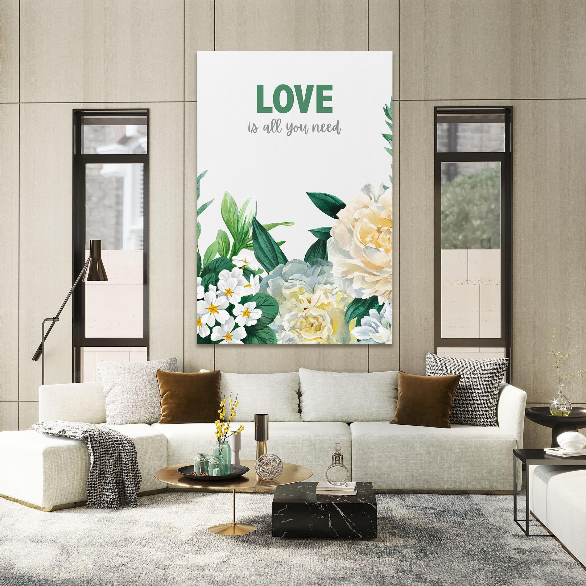Картина на платно Green Rose Love mockup 2
