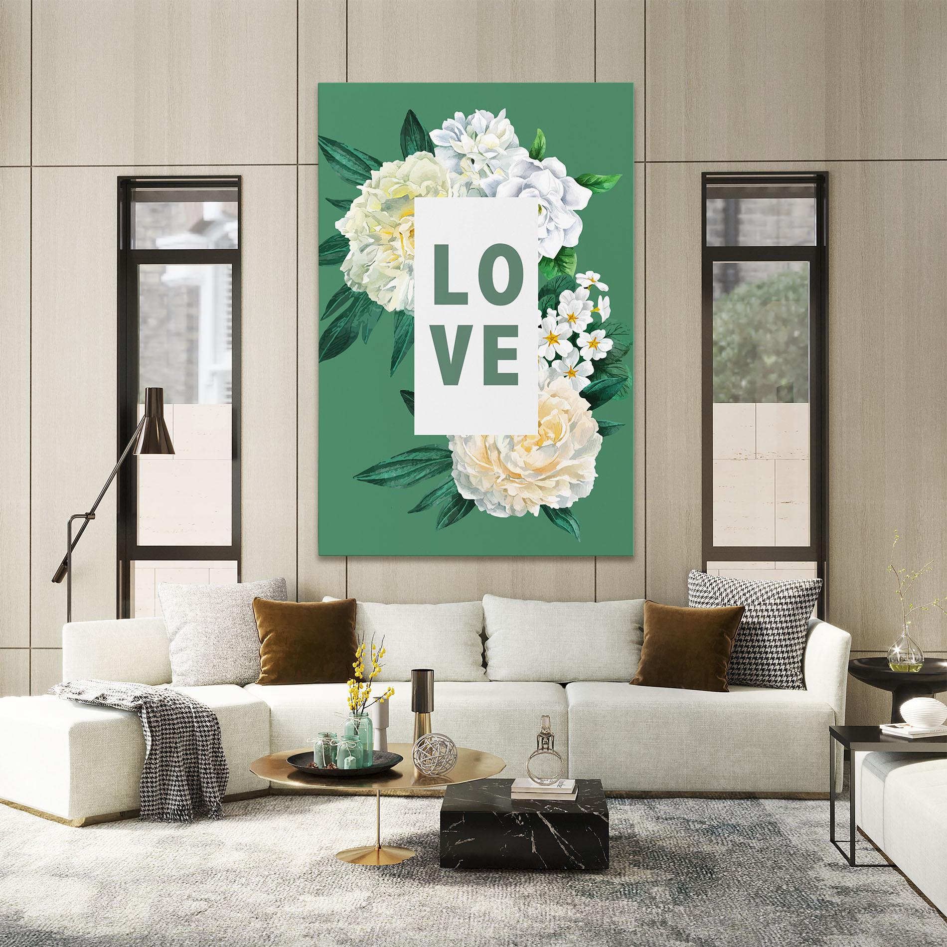 Картина на платно Love Green Rose mockup 2