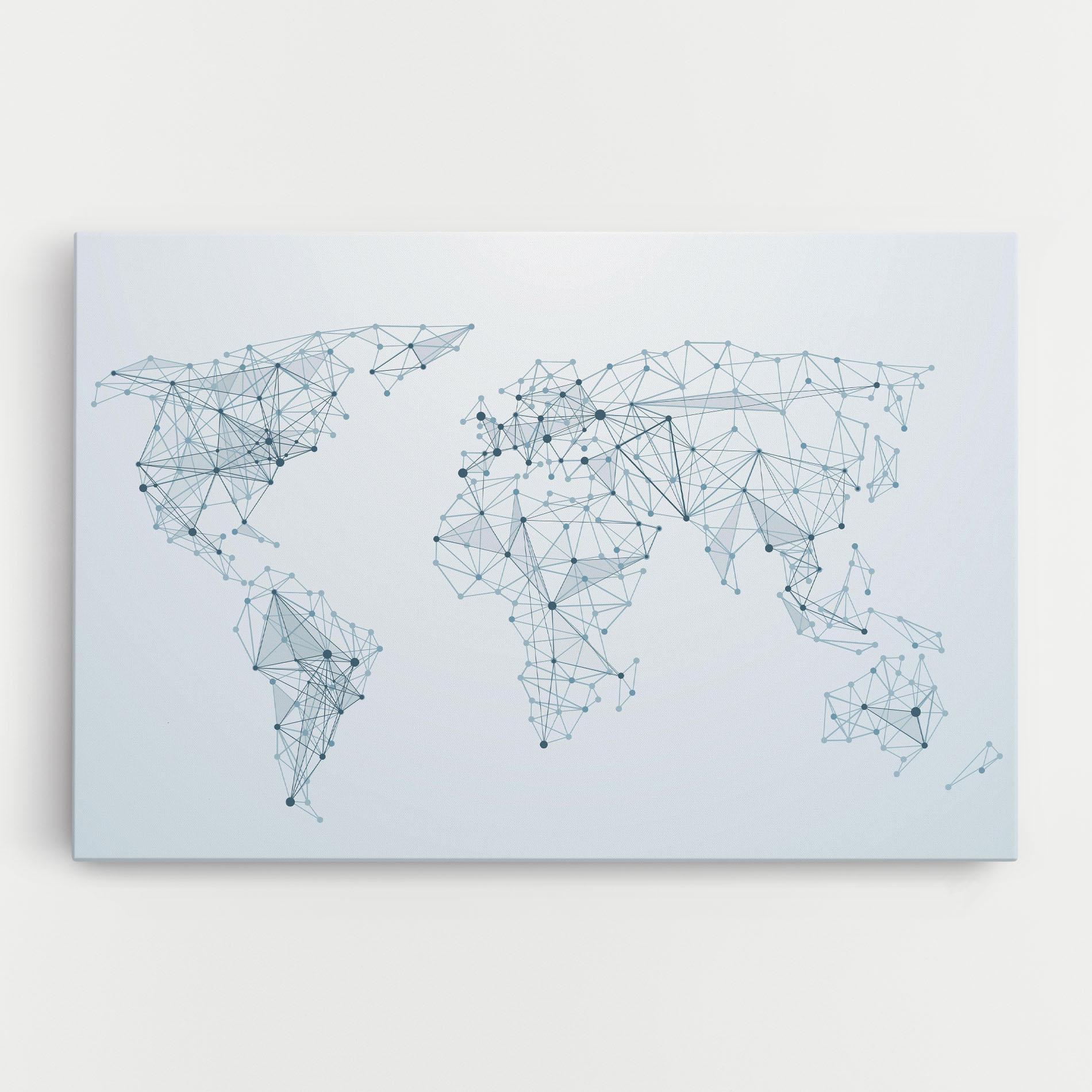 Картина на платно Blue Line Map mockup 0