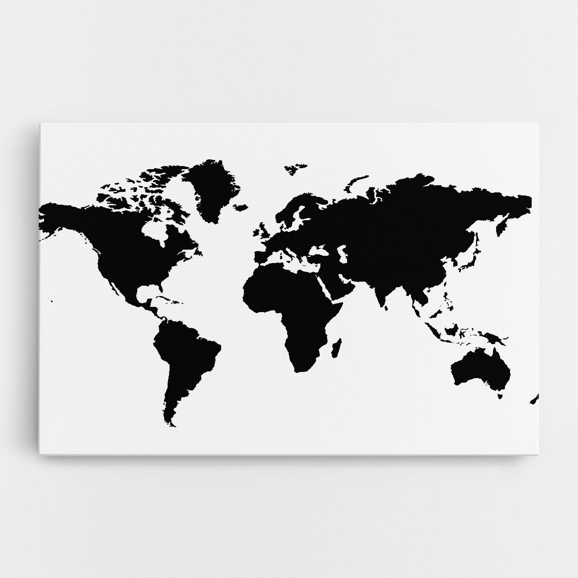 Картина на платно Global Black Map mockup 0