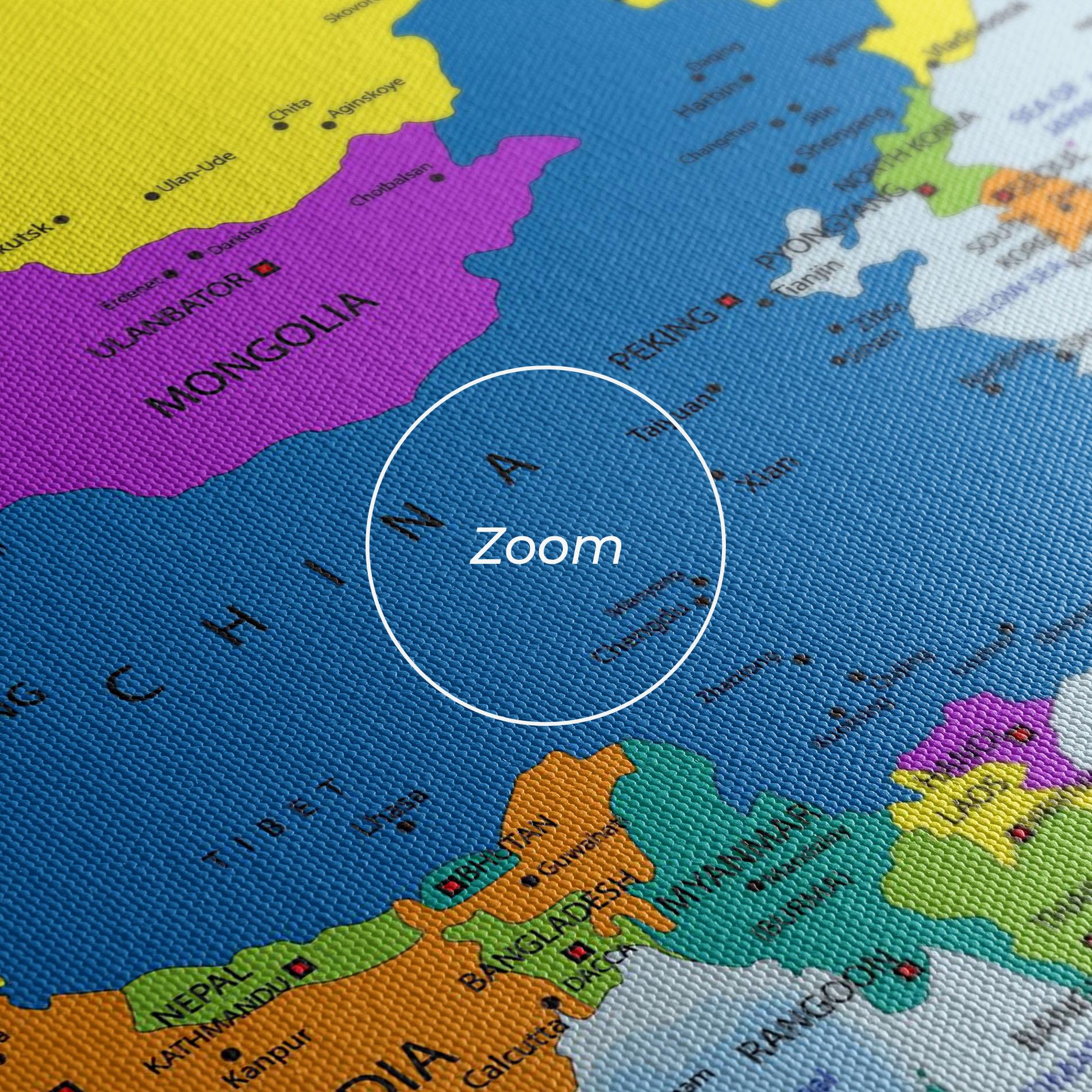 Картина на платно Asia Color Map mockup 3