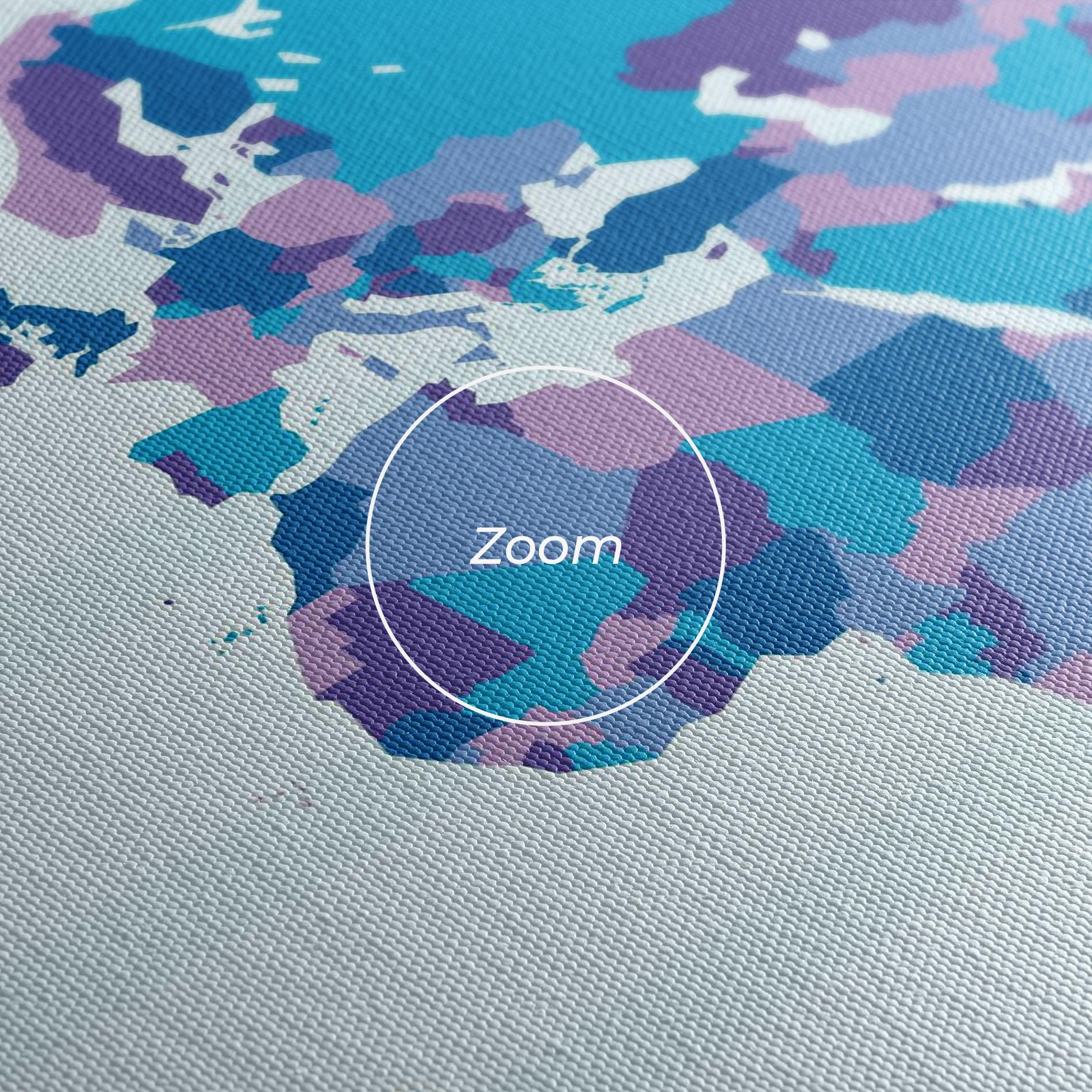 Картина на платно Blue Purple Map mockup 3