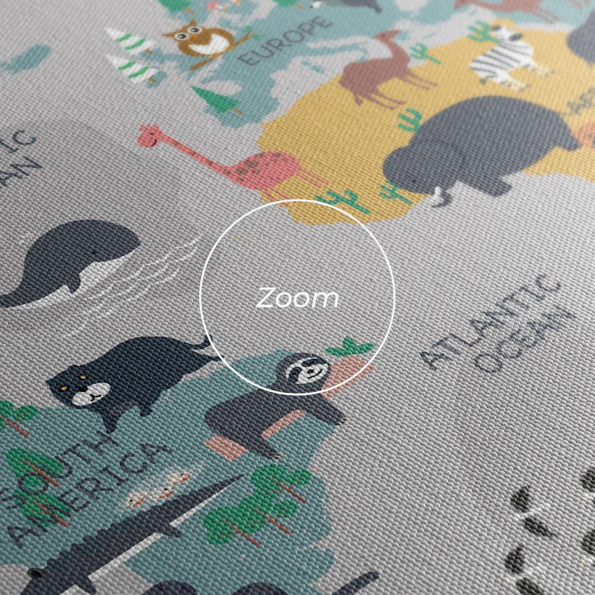 Картина на платно Cute Kids Map mockup 3