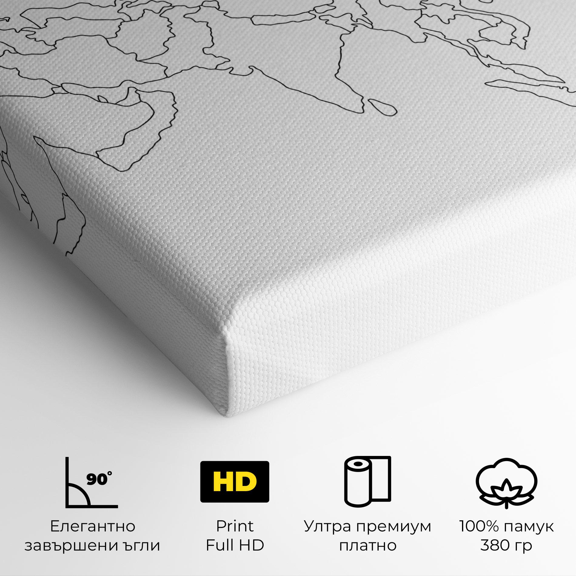 Картина на платно Asia Map Line mockup 4