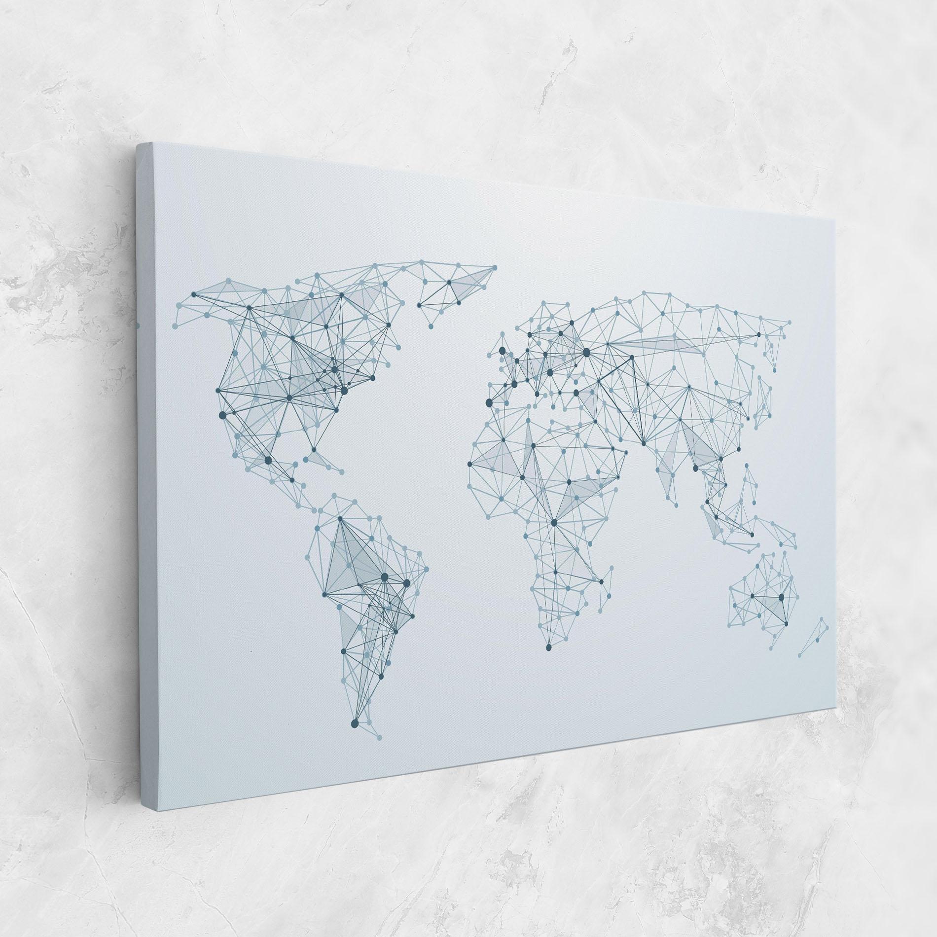 Картина на платно Blue Line Map mockup 1