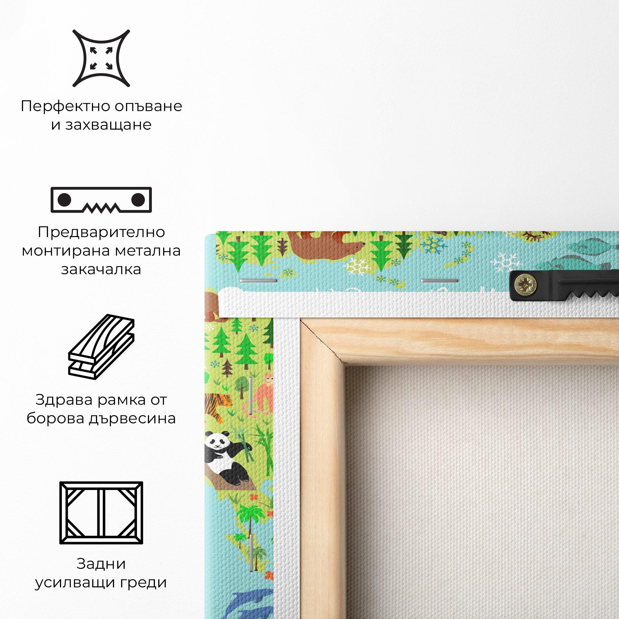 Картина на платно Animal World Map mockup 5