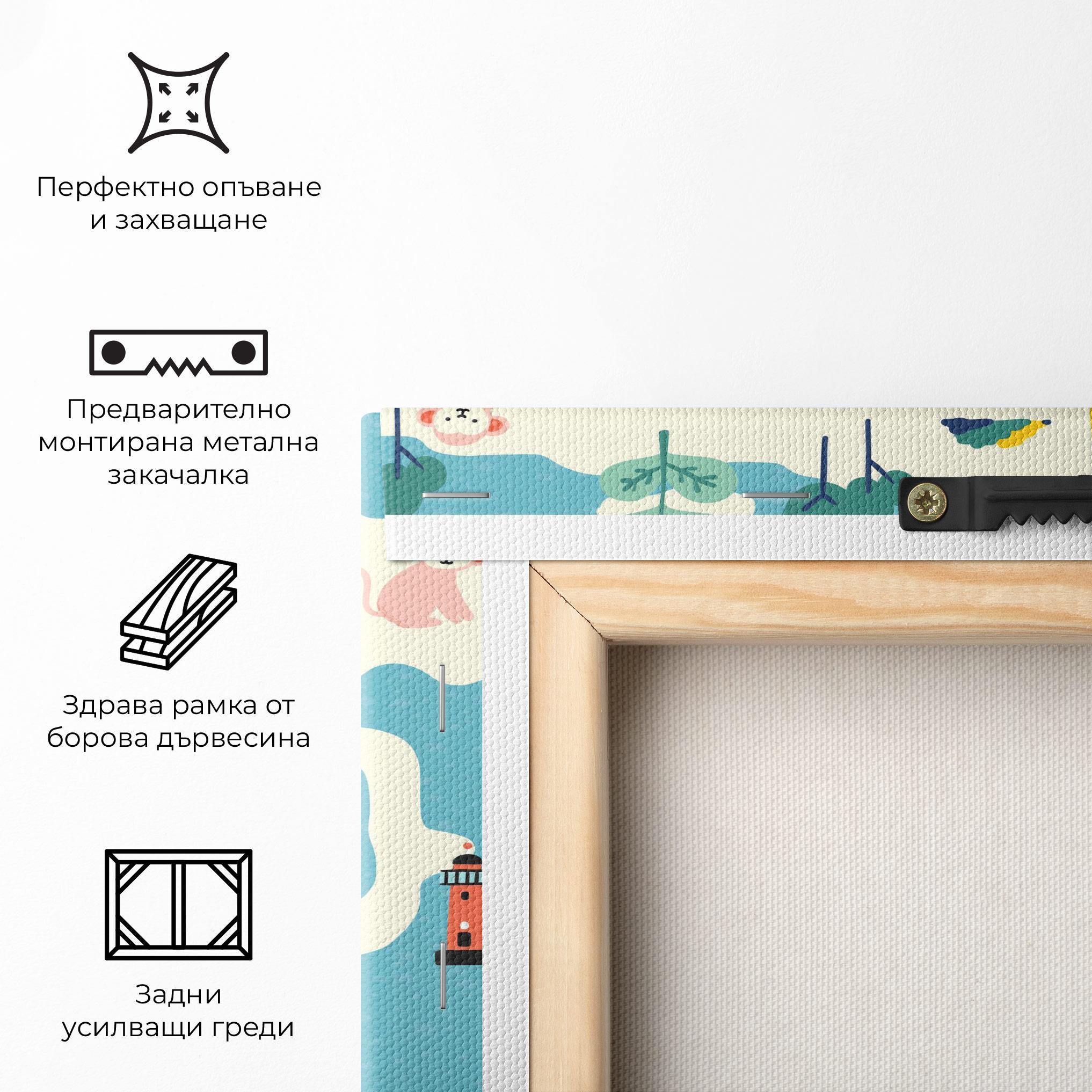 Картина на платно Asia Cute Map mockup 5