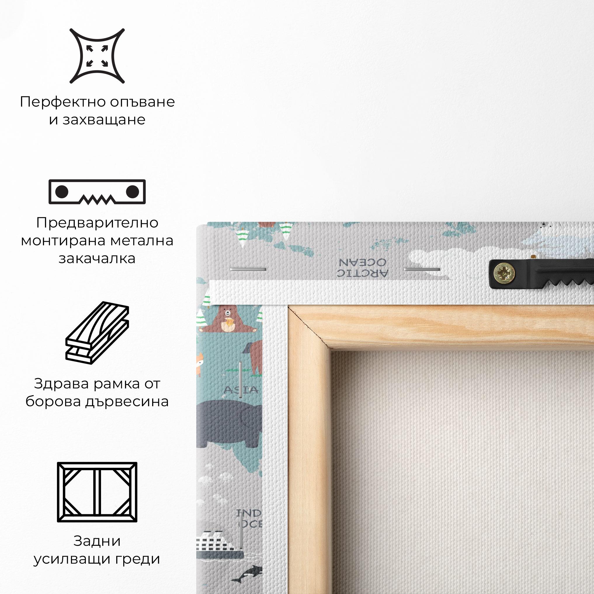 Картина на платно Cute Kids Map mockup 5