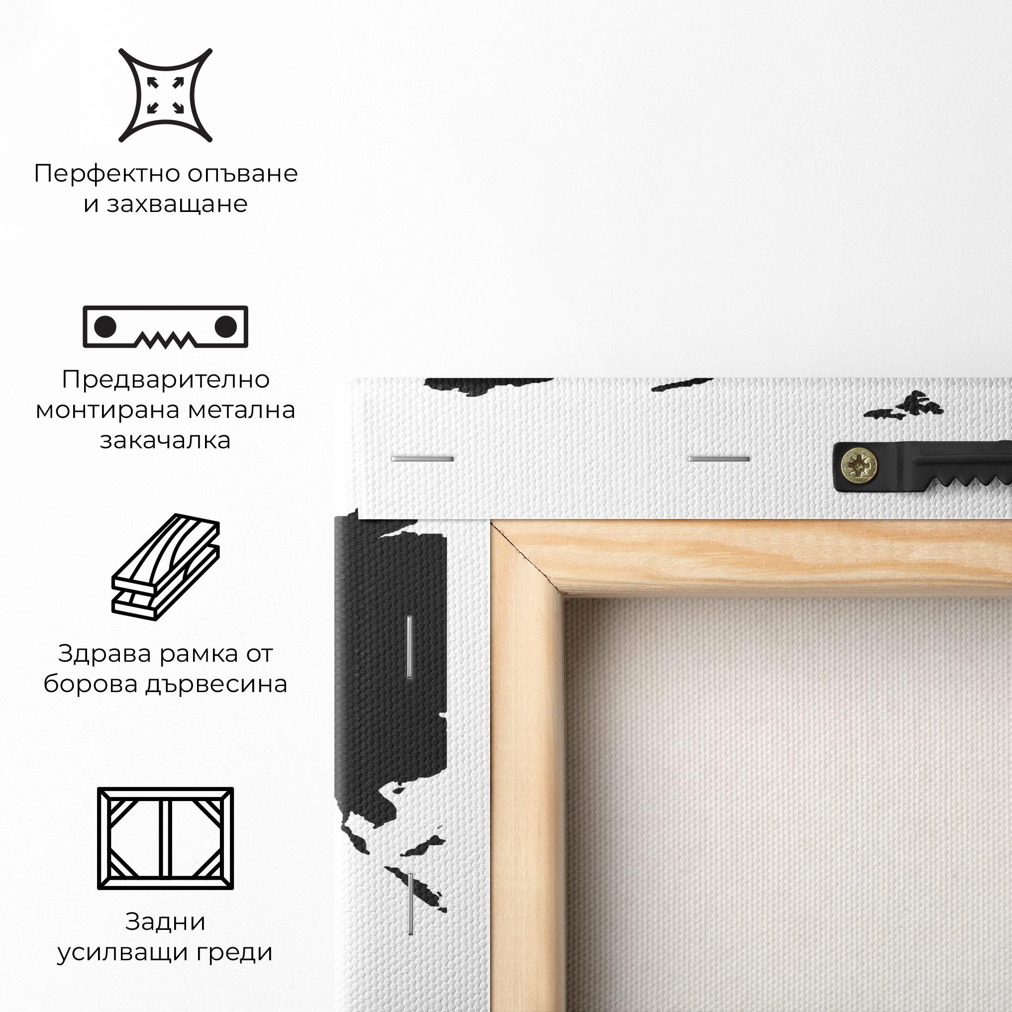 Картина на платно Global Black Map mockup 5